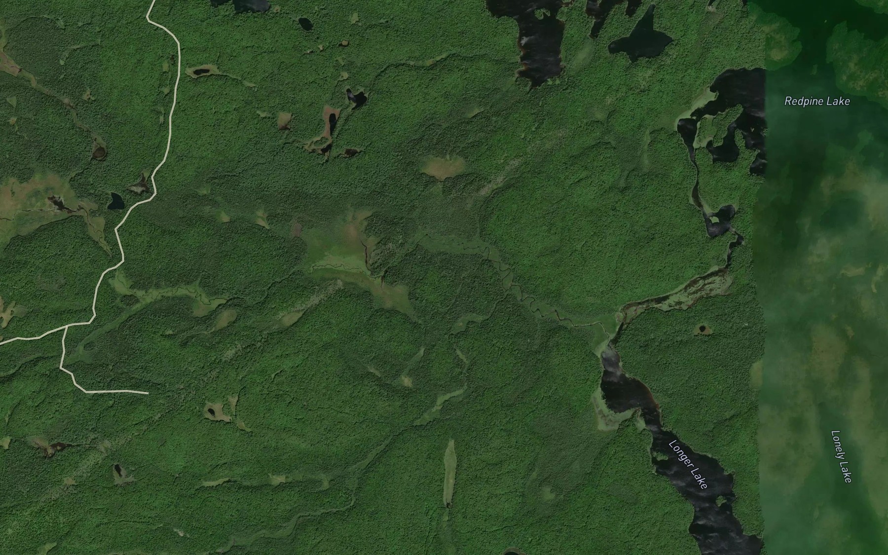 Satellite map of the Stag Creek