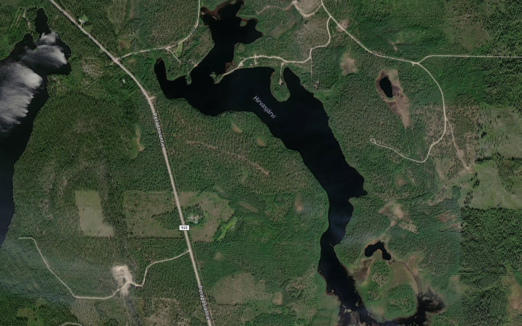 Satellite map of the Hirvasjarvi