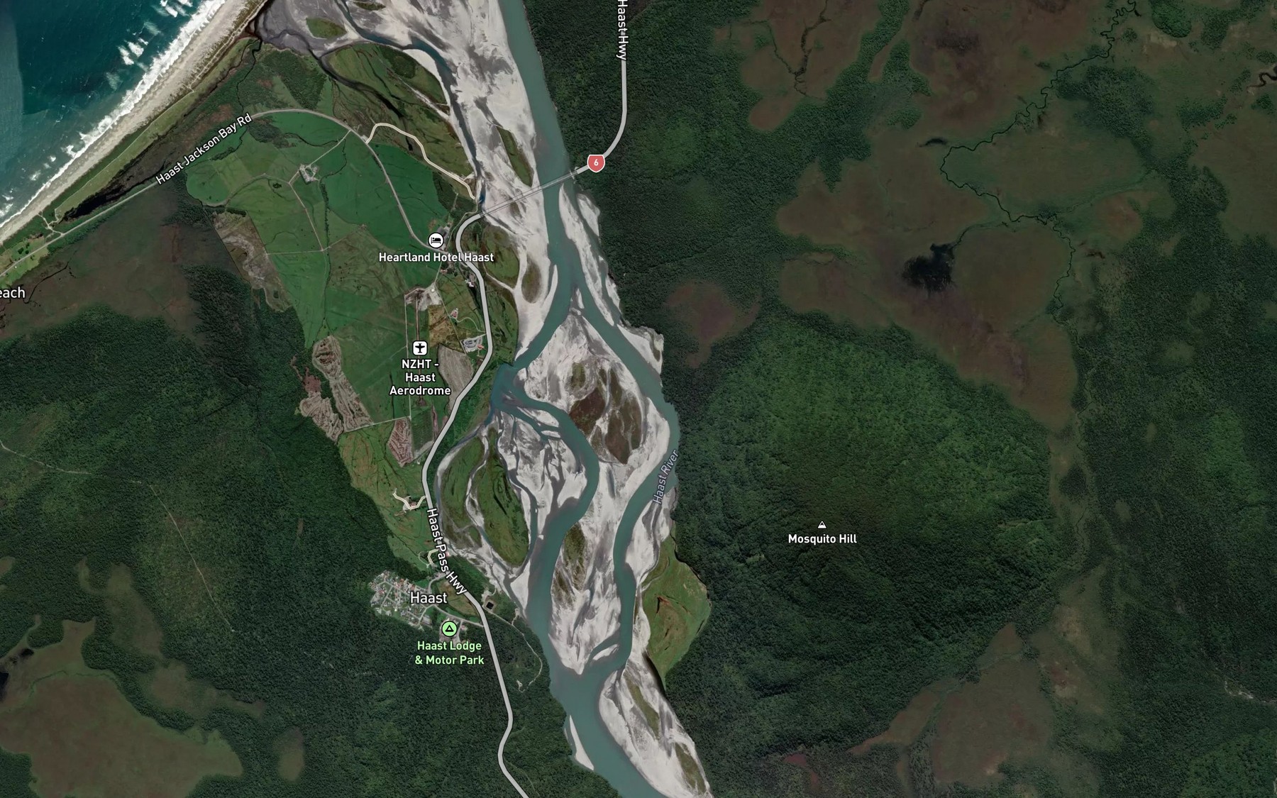 Satellite map of the Jamieson Creek