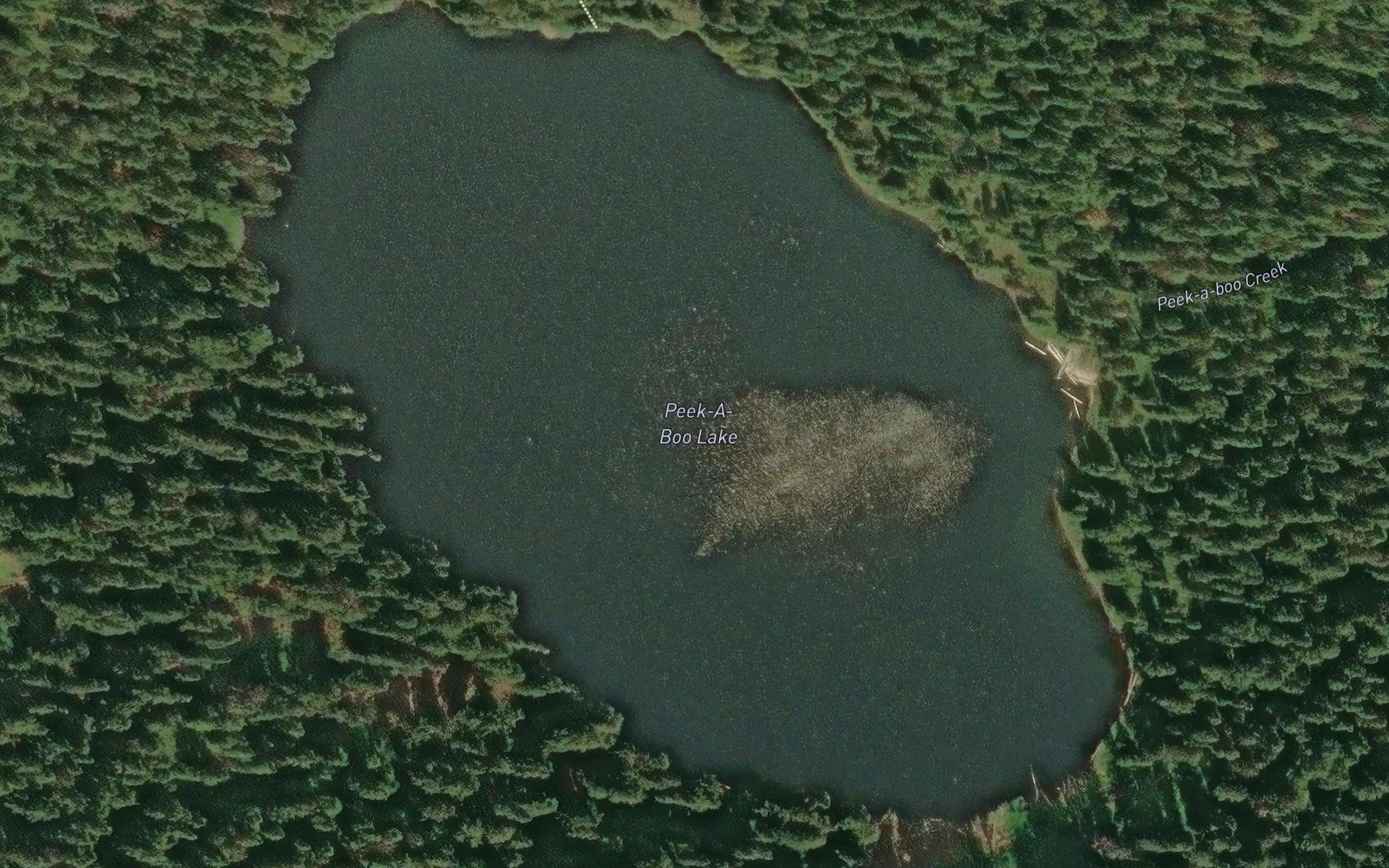 Satellite map of the Peek-a-boo Lake
