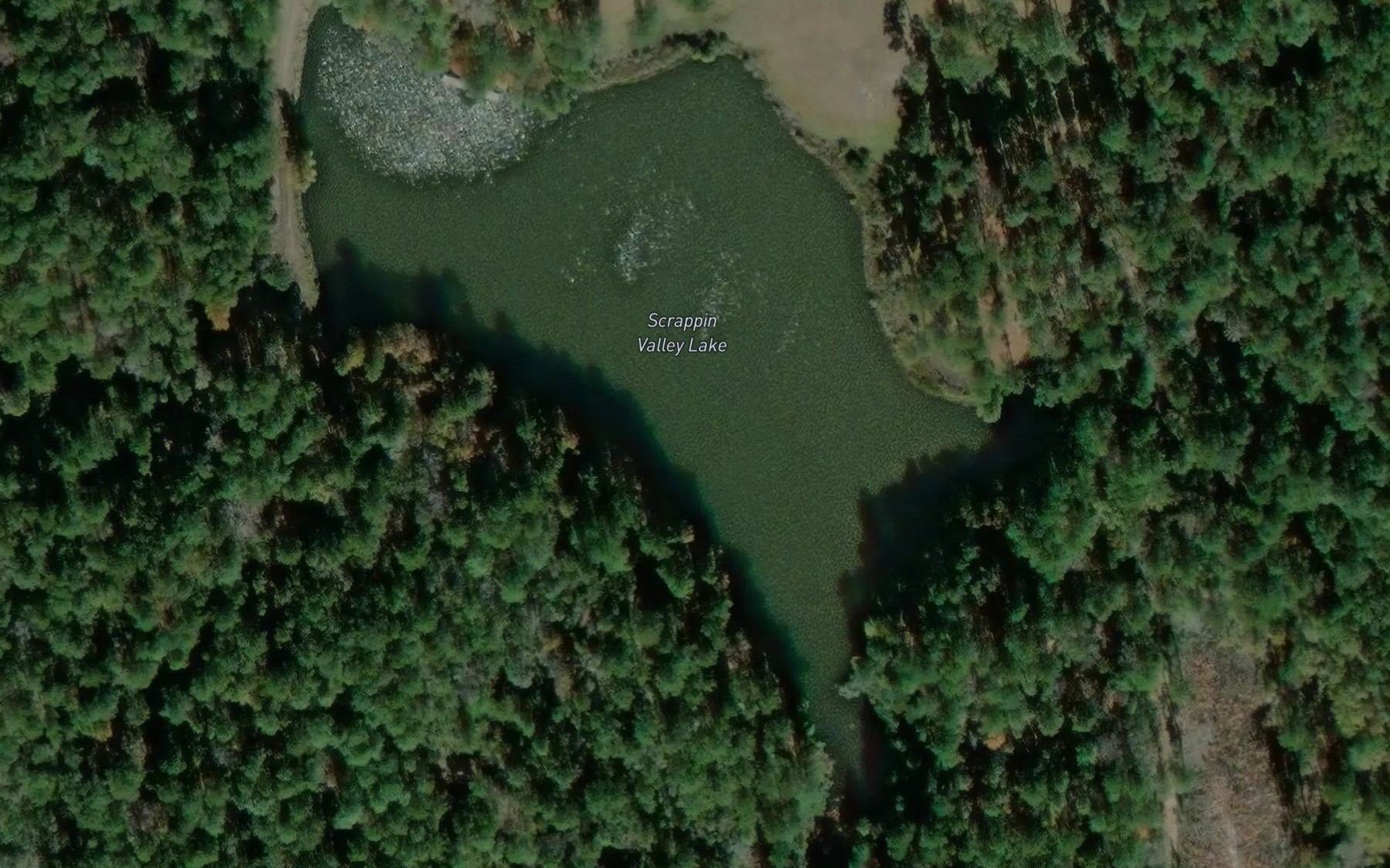 Satellite map of the Scrappin Valley Lake