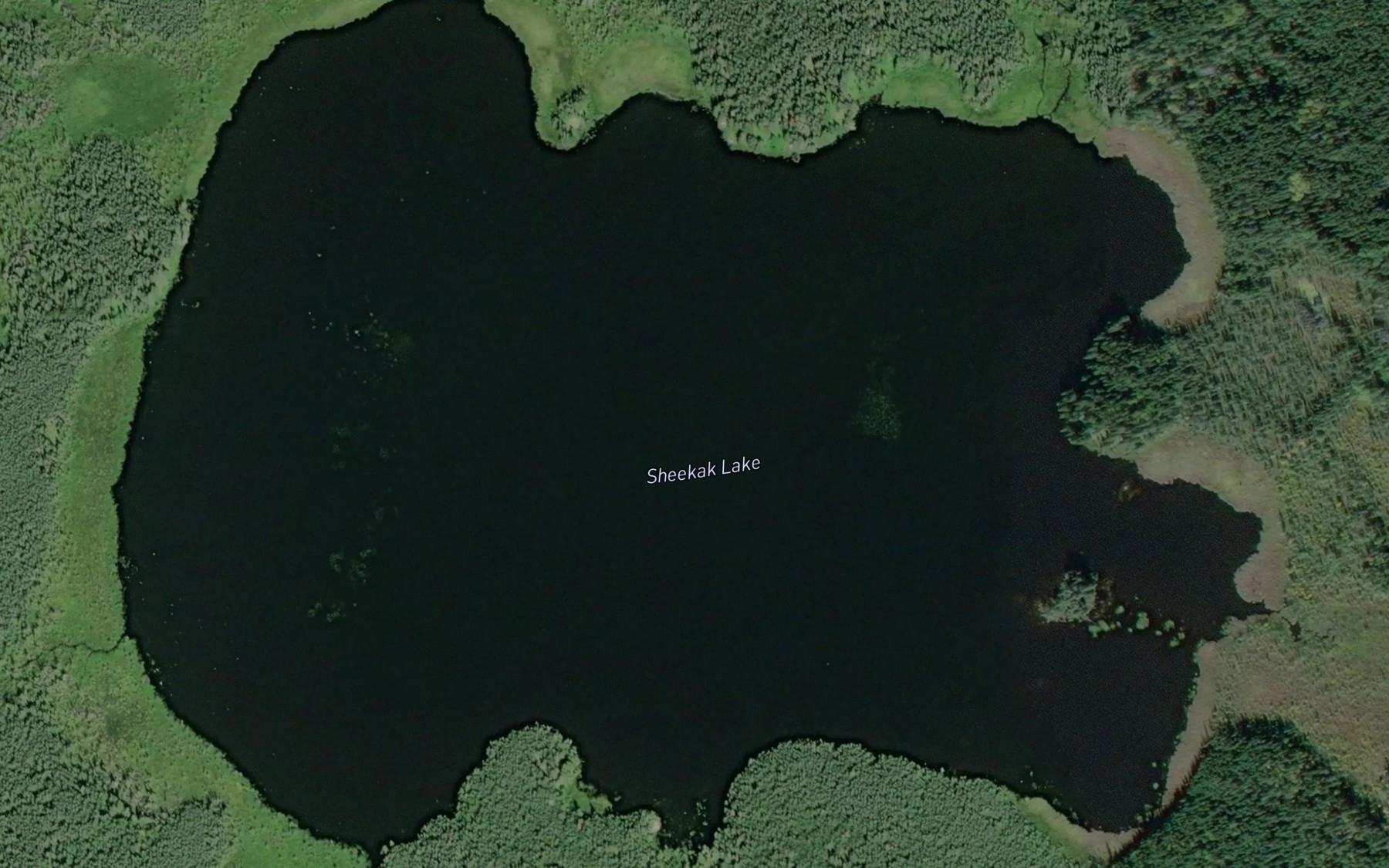 Satellite map of the Sheekak Lake