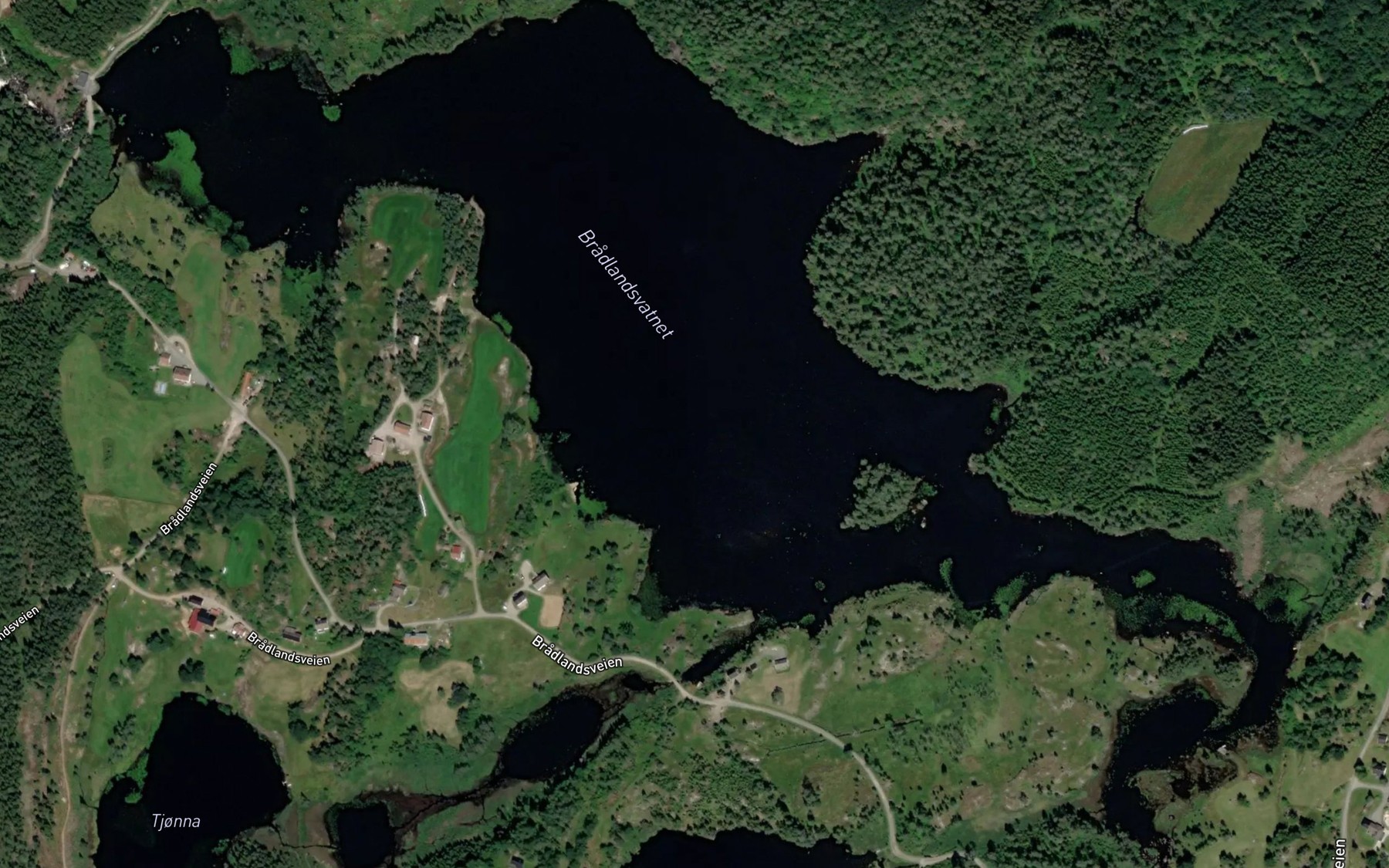 Satellite map of the Bradlandsvannet