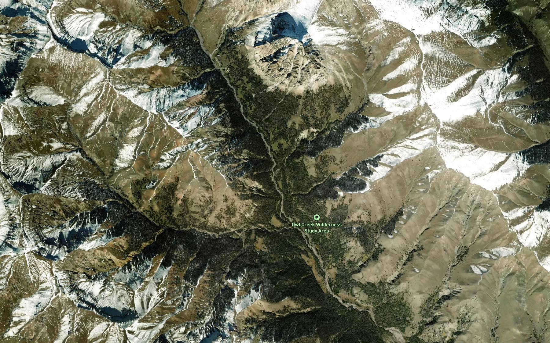 Satellite map of the Needle Creek