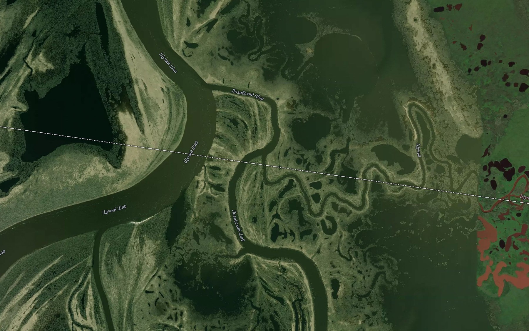 Satellite map of the Shchuch'ya