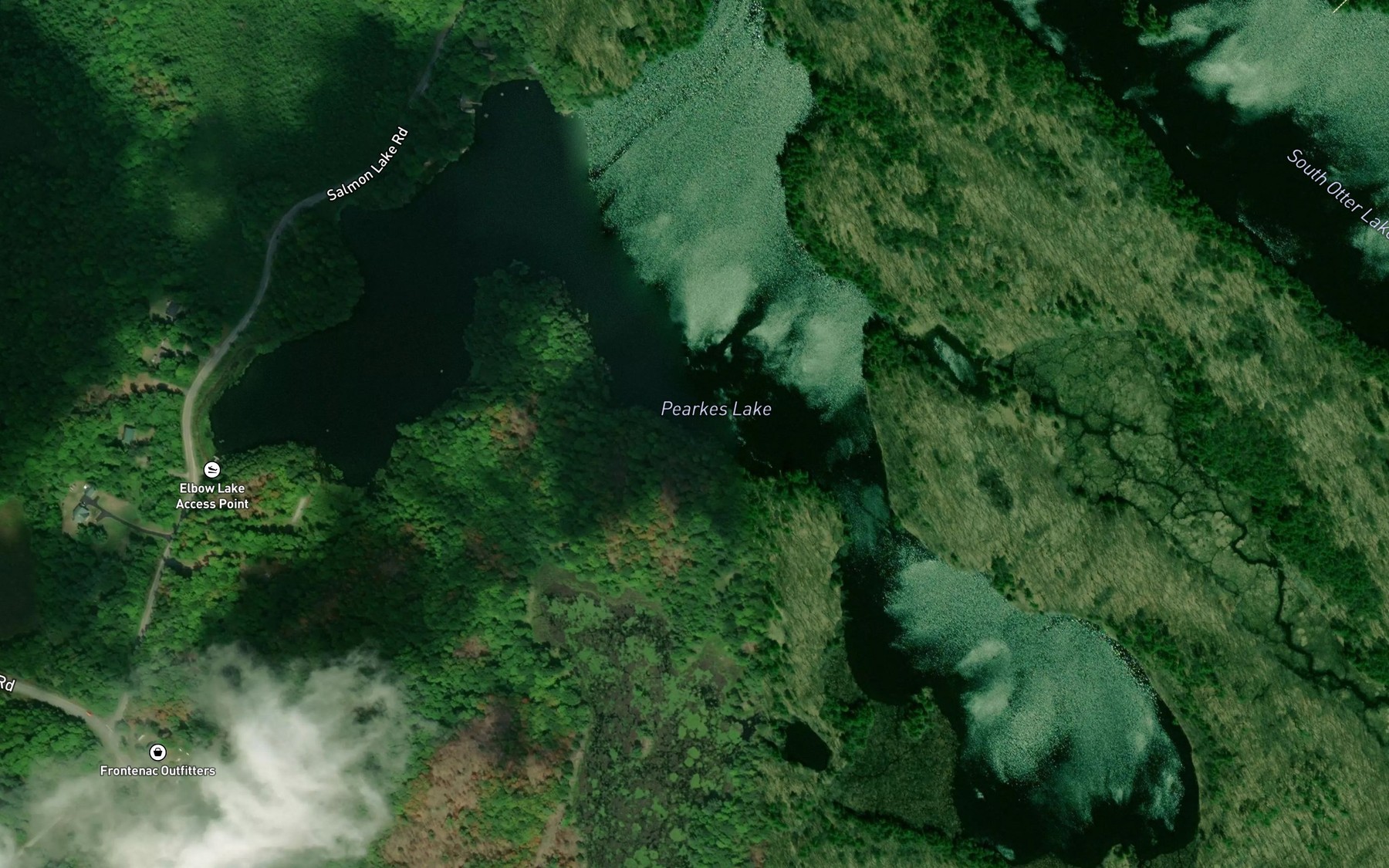 Satellite map of the Pearkes Lake