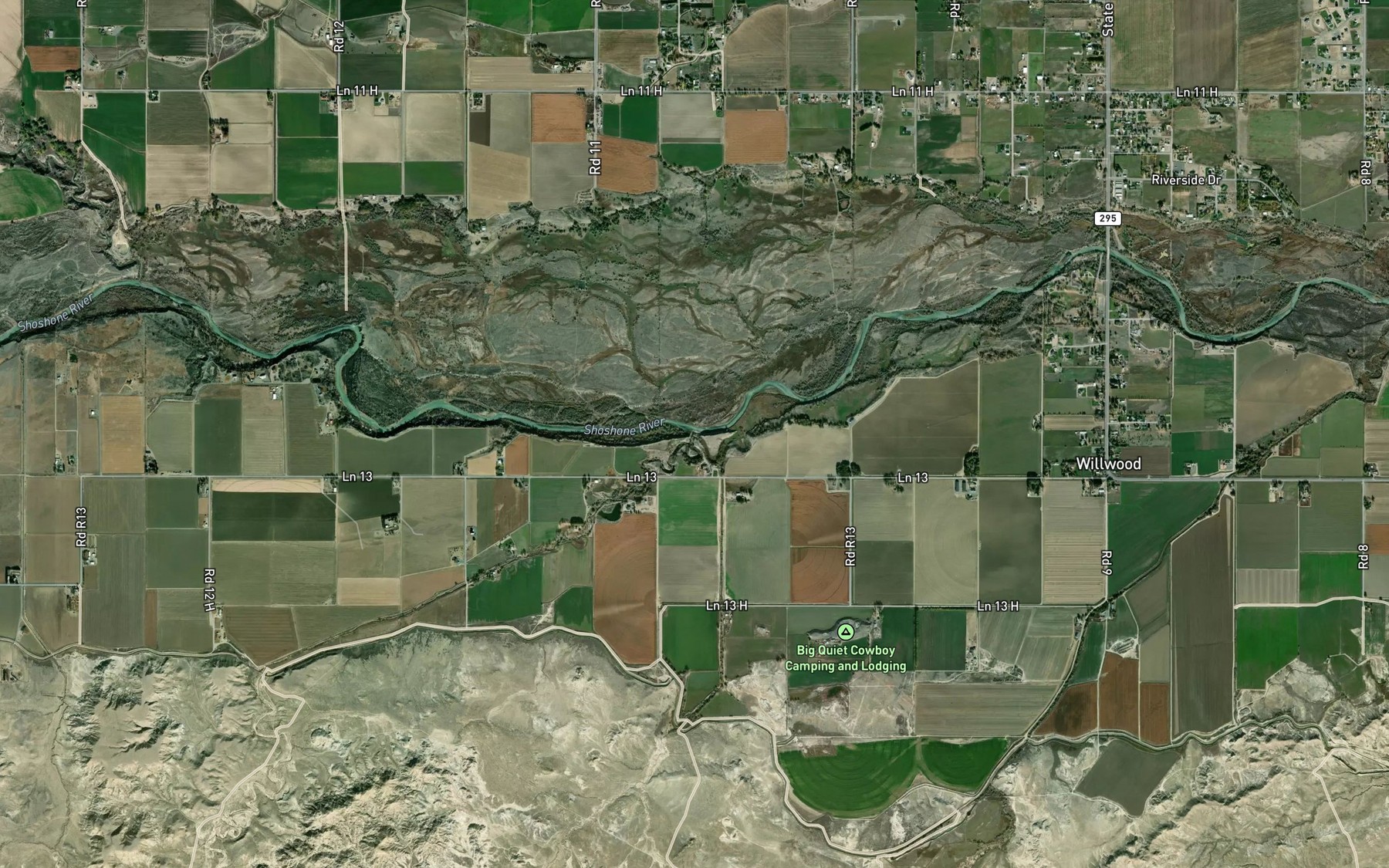 Satellite map of the Deer Creek