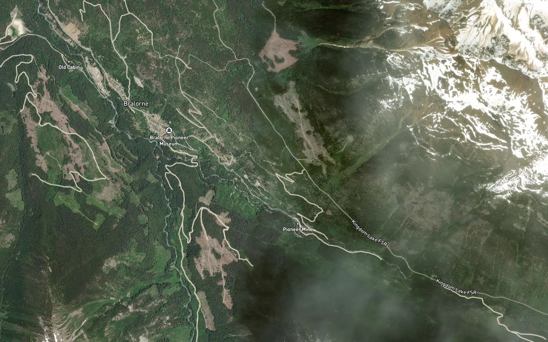 Satellite map of the McKinley Creek