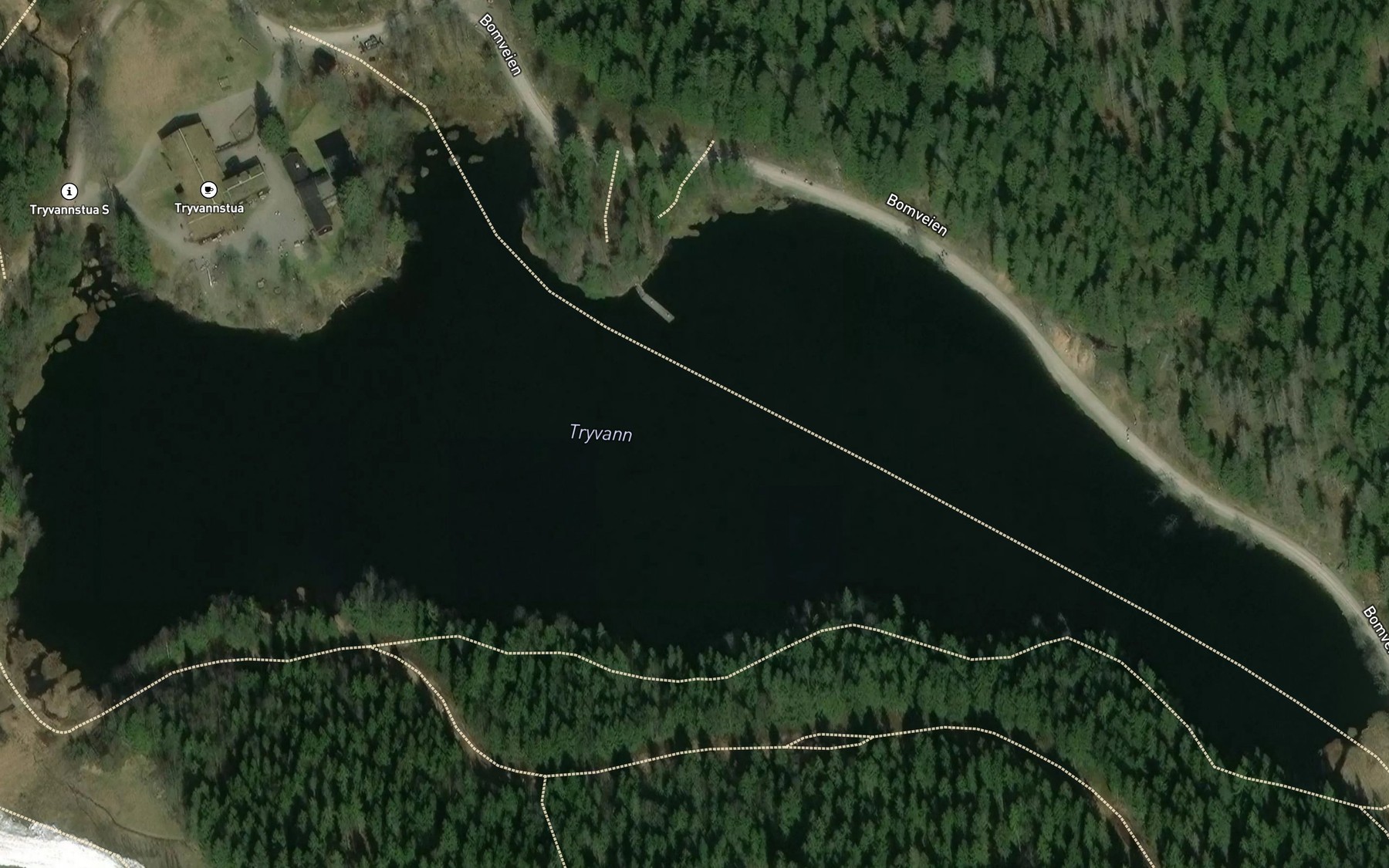 Satellite map of the Tryvann