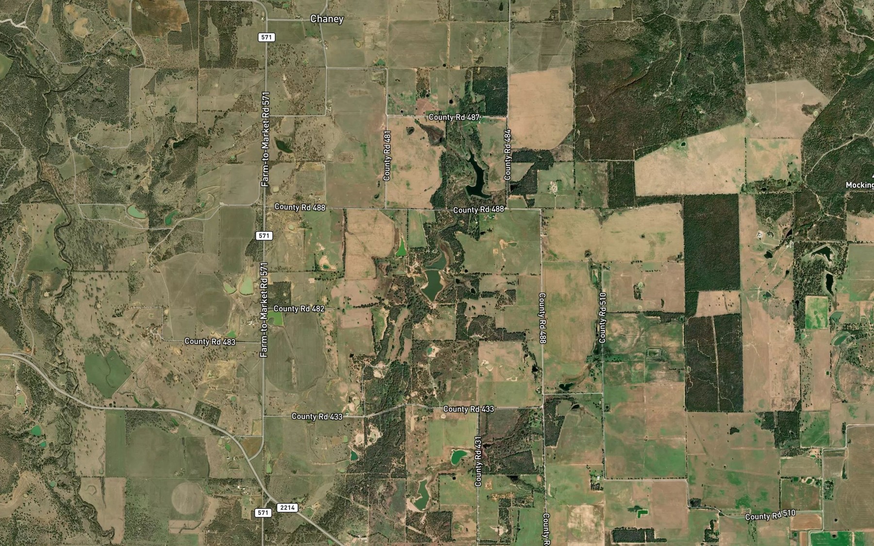 Satellite map of the Love and Rodgers Lake Number 1