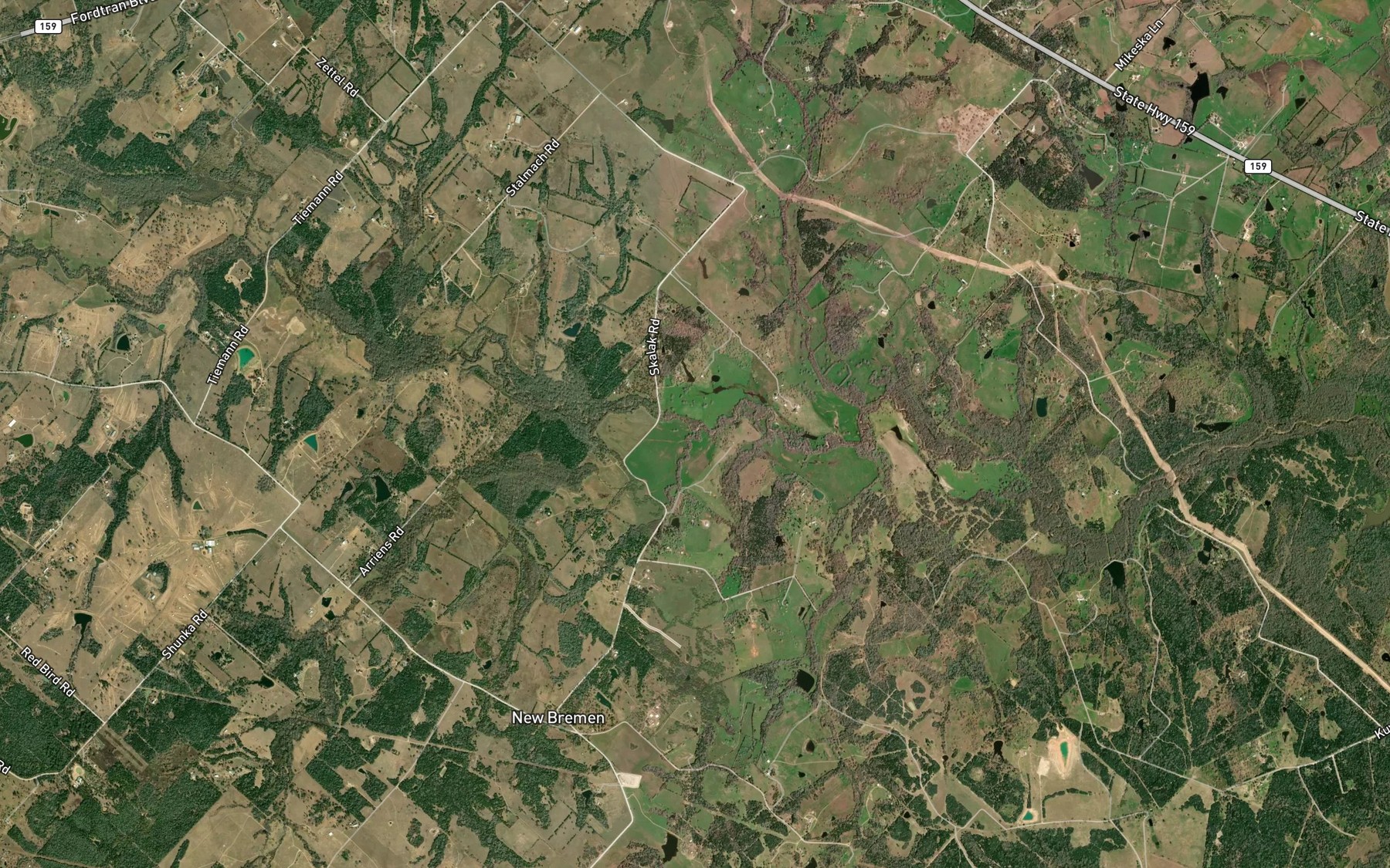 Satellite map of the Black Walnut Creek