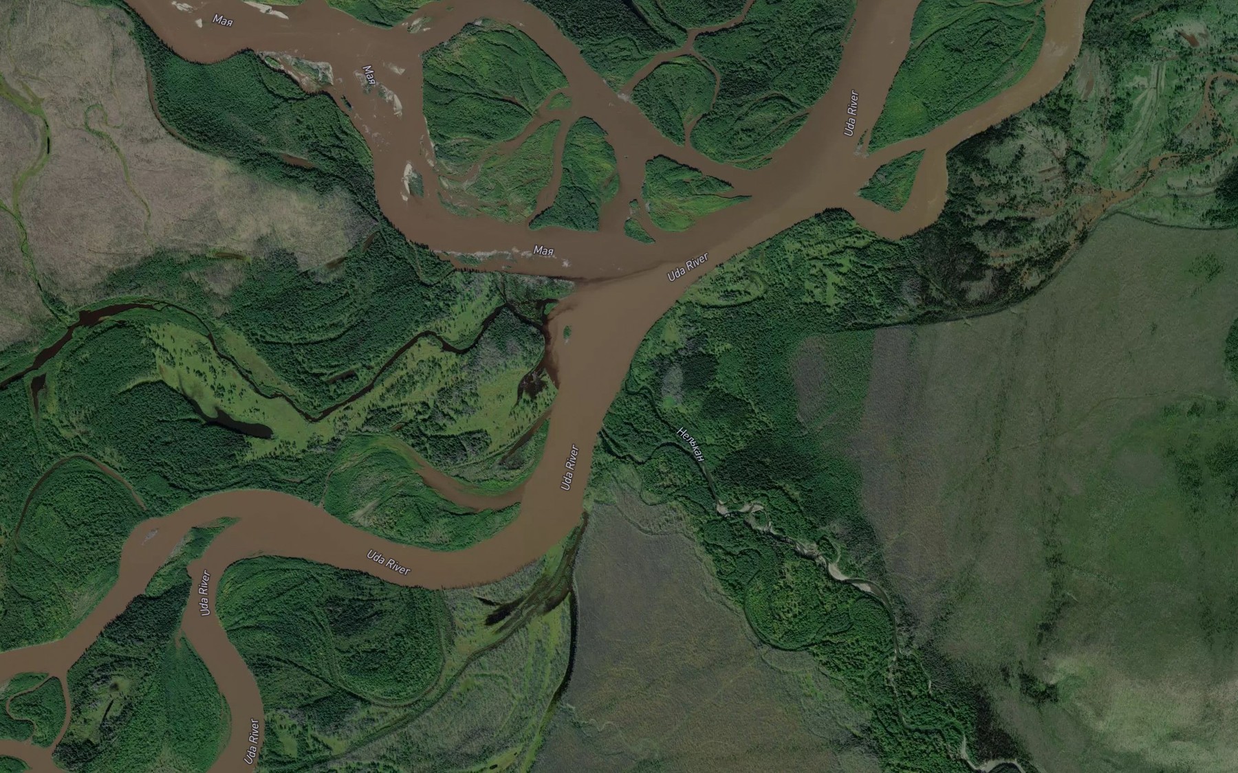 Satellite map of the Nel'kan