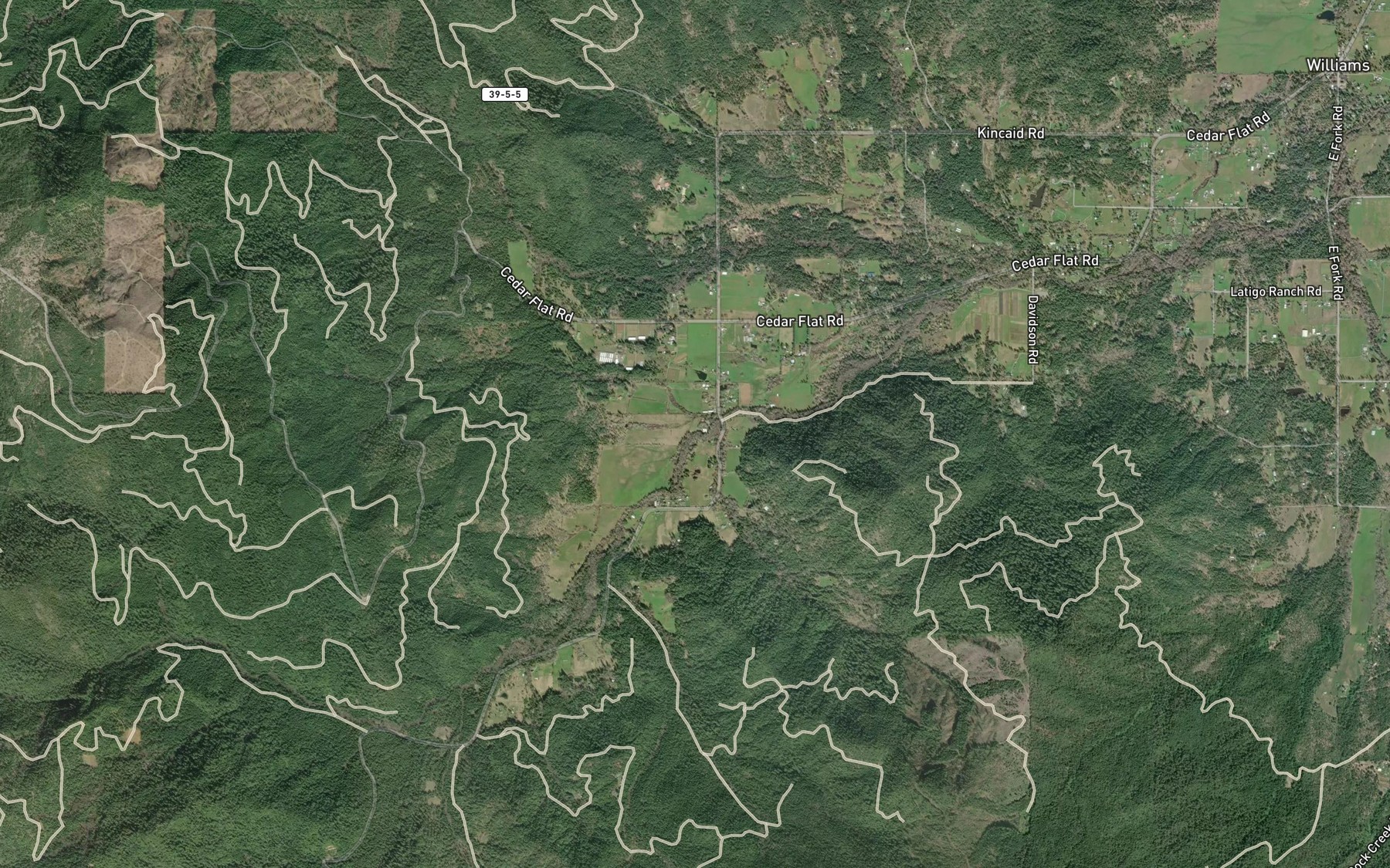 Satellite map of the Goodwin Creek