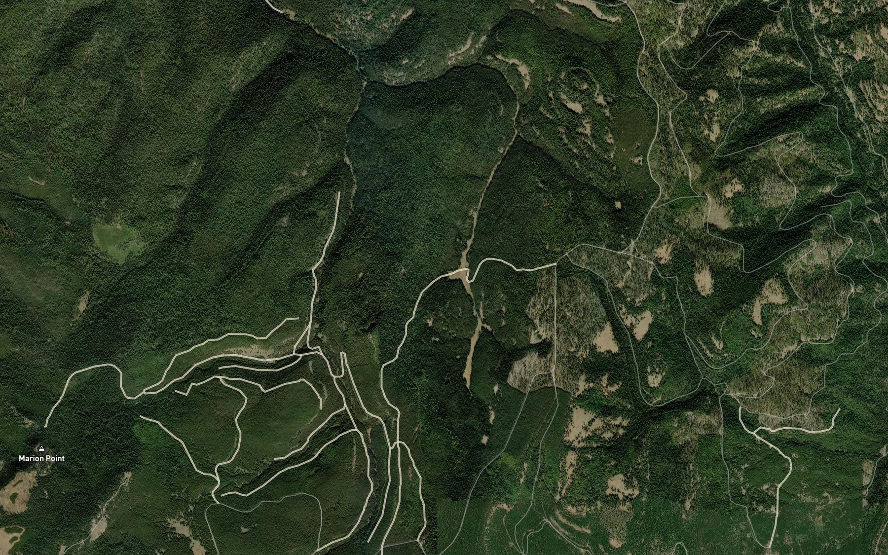 Satellite map of the Three Bucket Spring