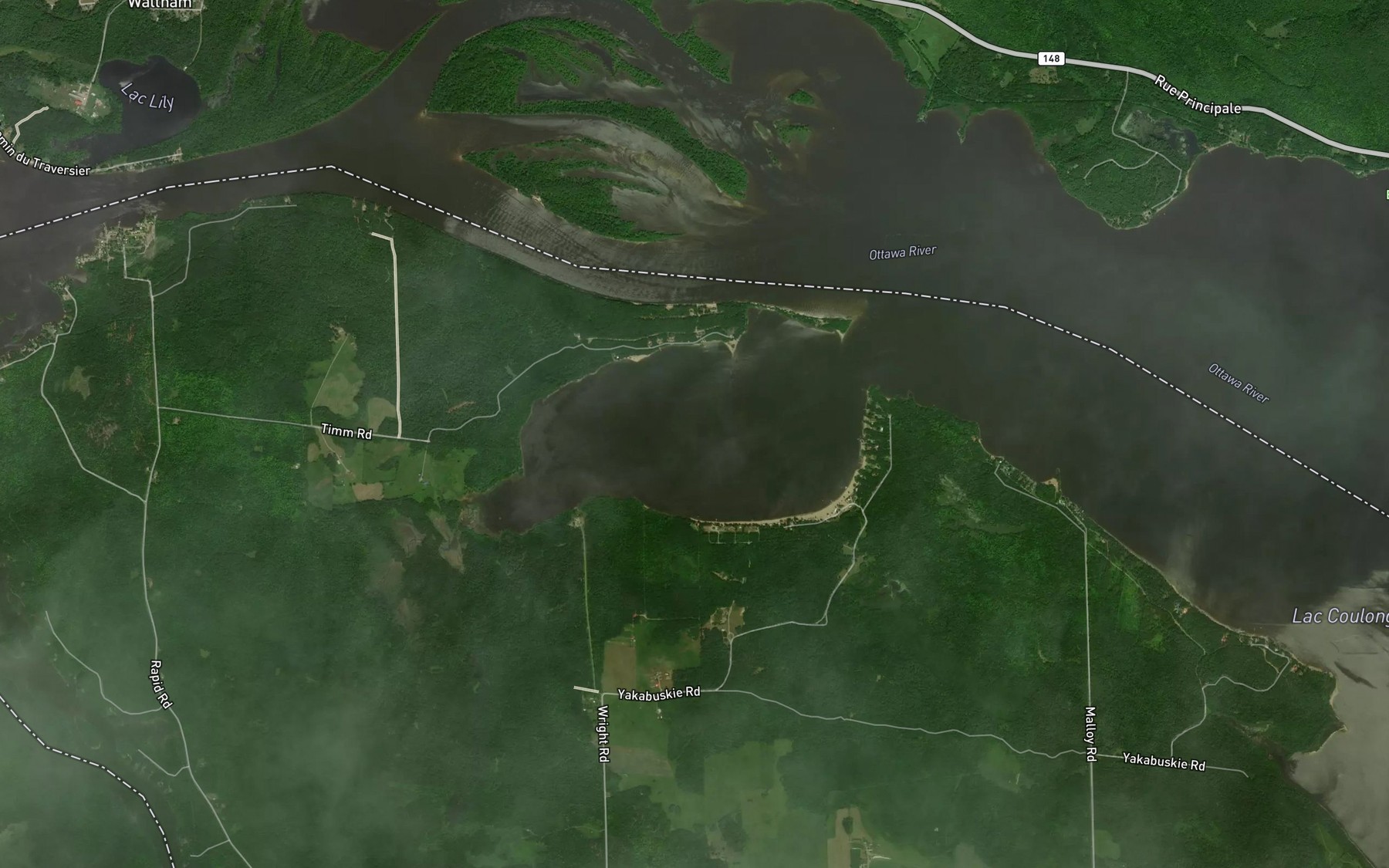 Satellite map of the Hennessys Bay