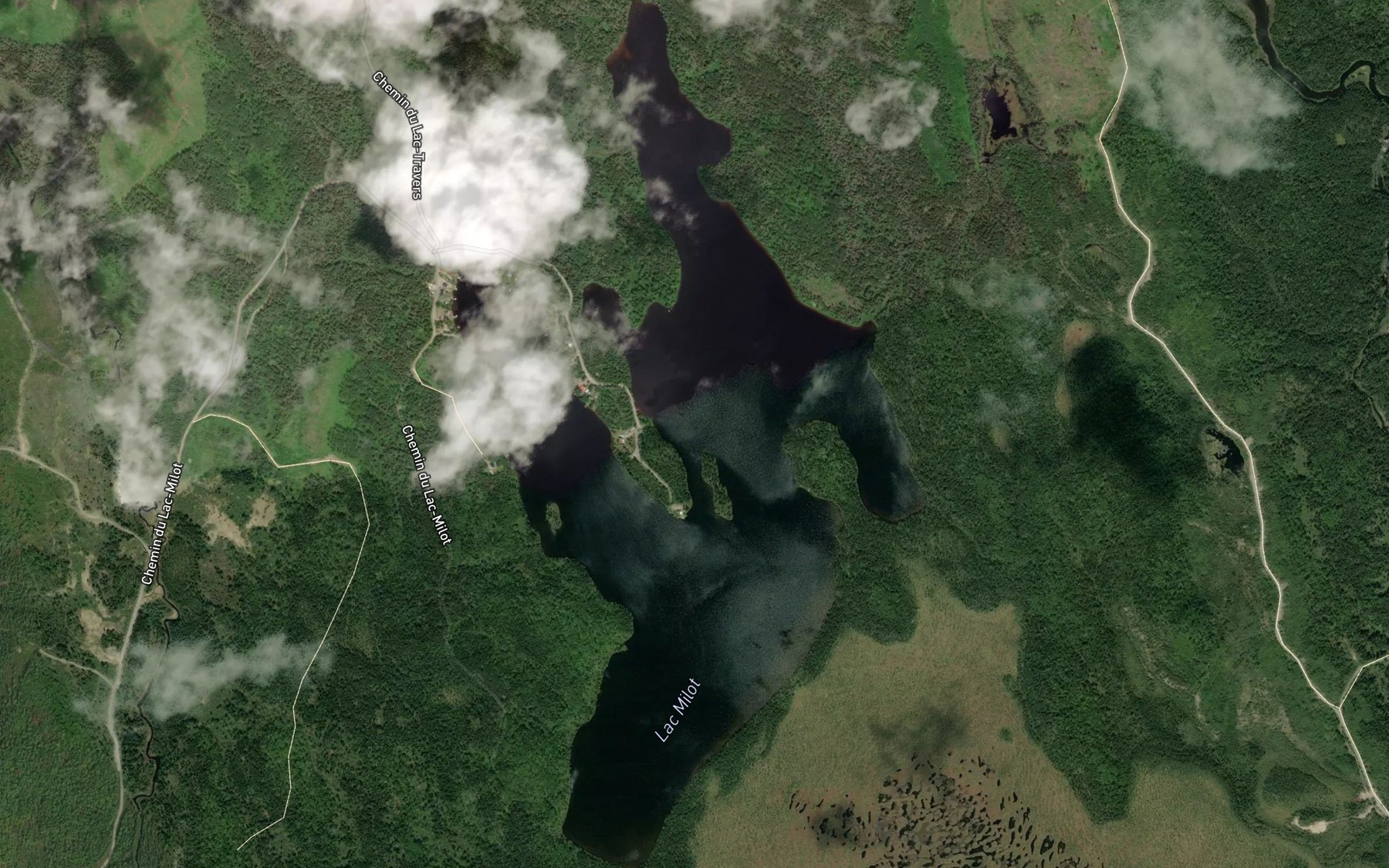 Satellite map of the Lac Milot