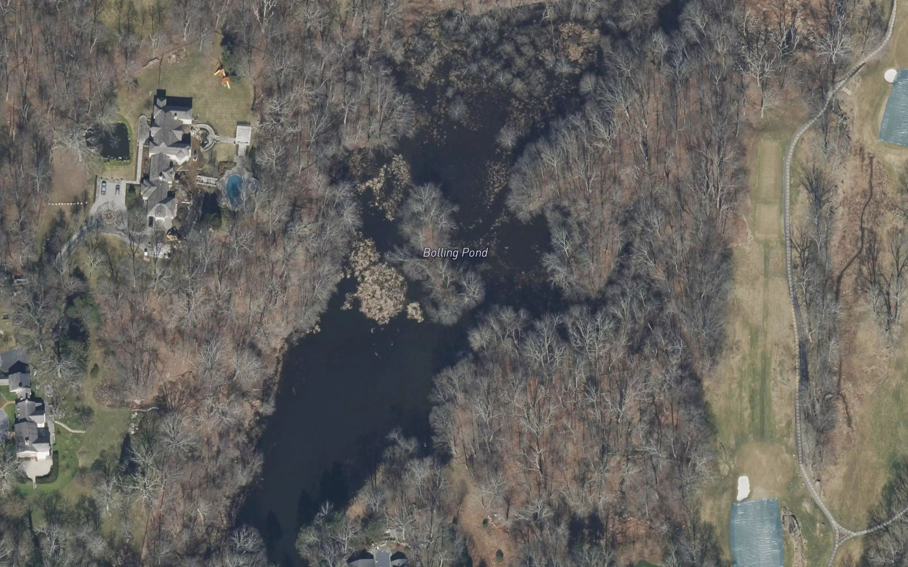 Satellite map of the Bolling Pond
