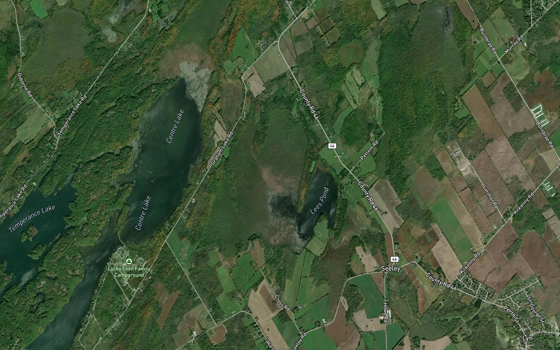 Satellite map of the Lees Pond