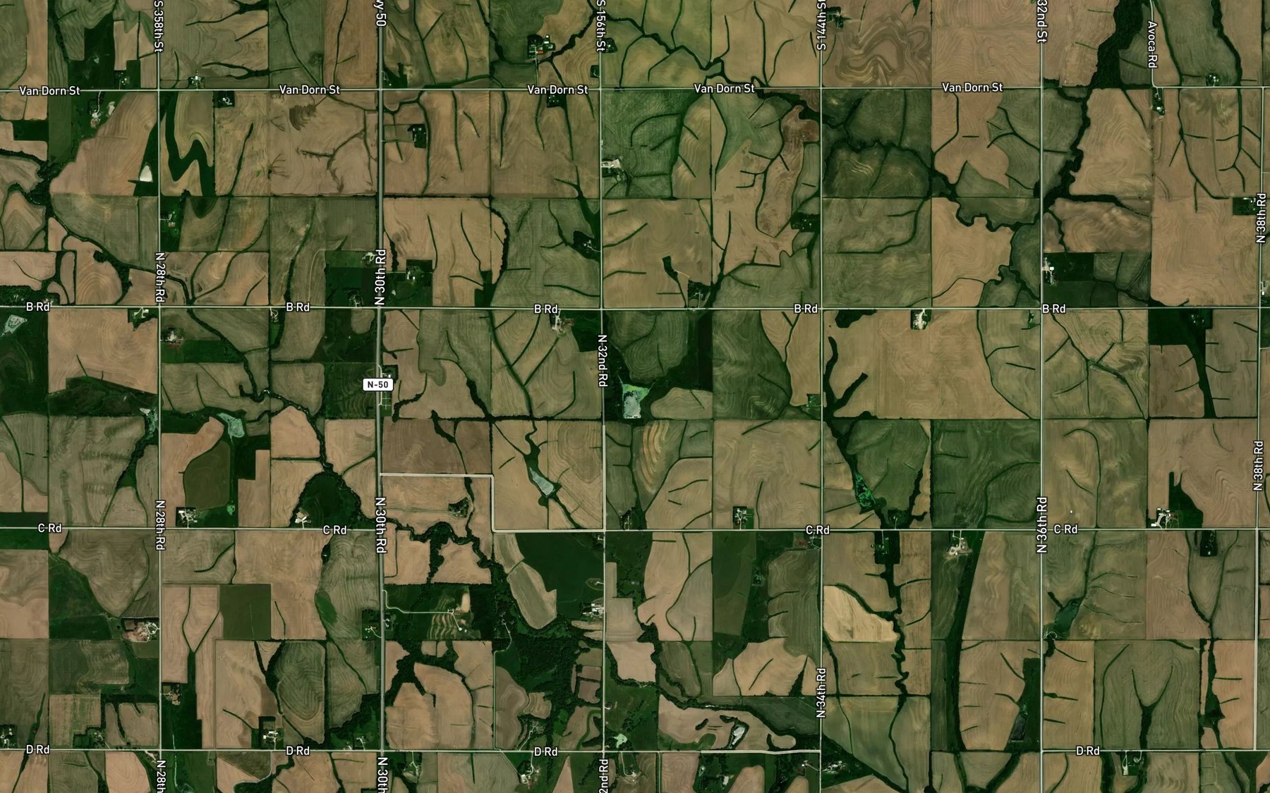 Satellite map of the Wilson Creek Reservoir 12-11
