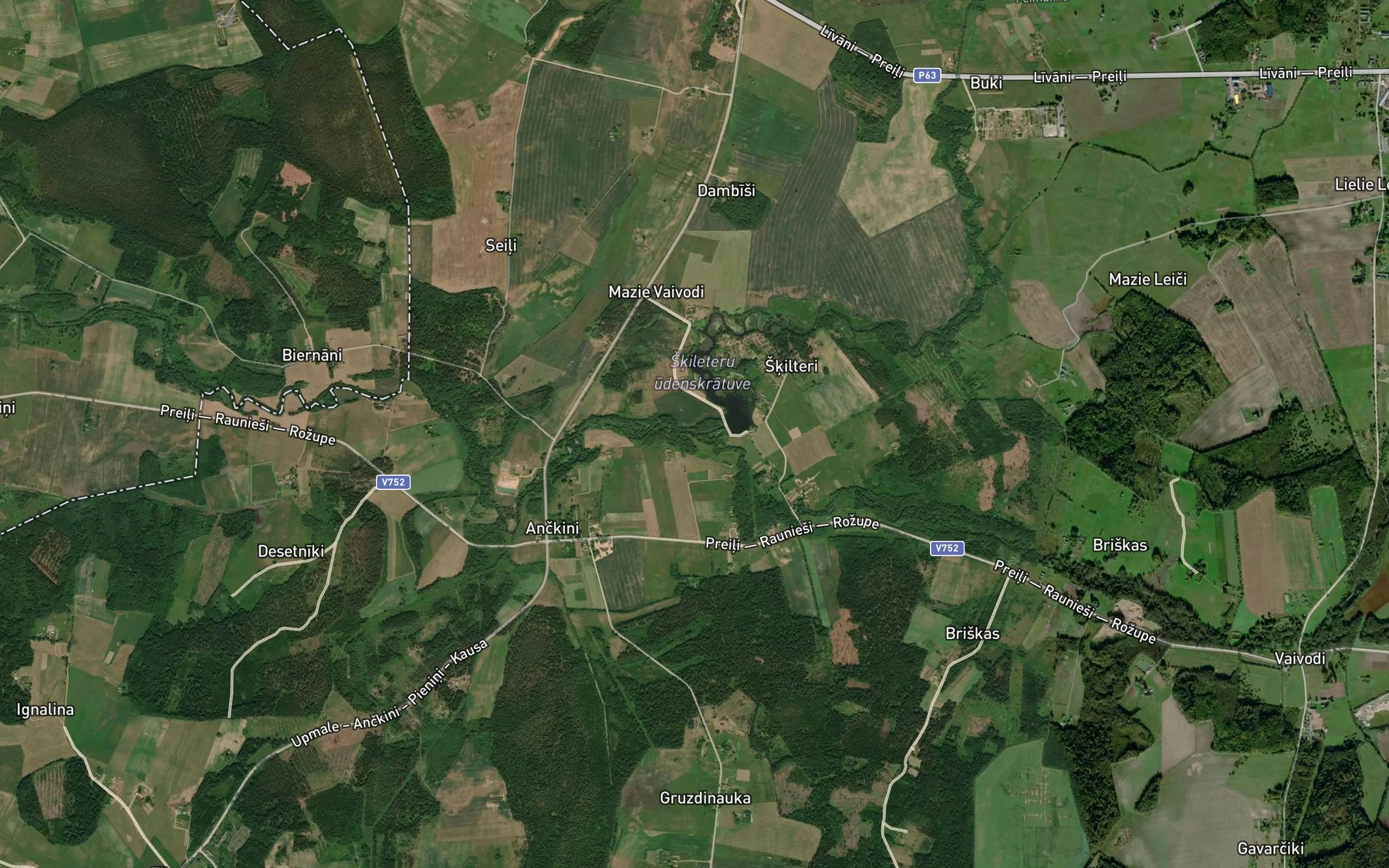 Satellite map of the Preilupe