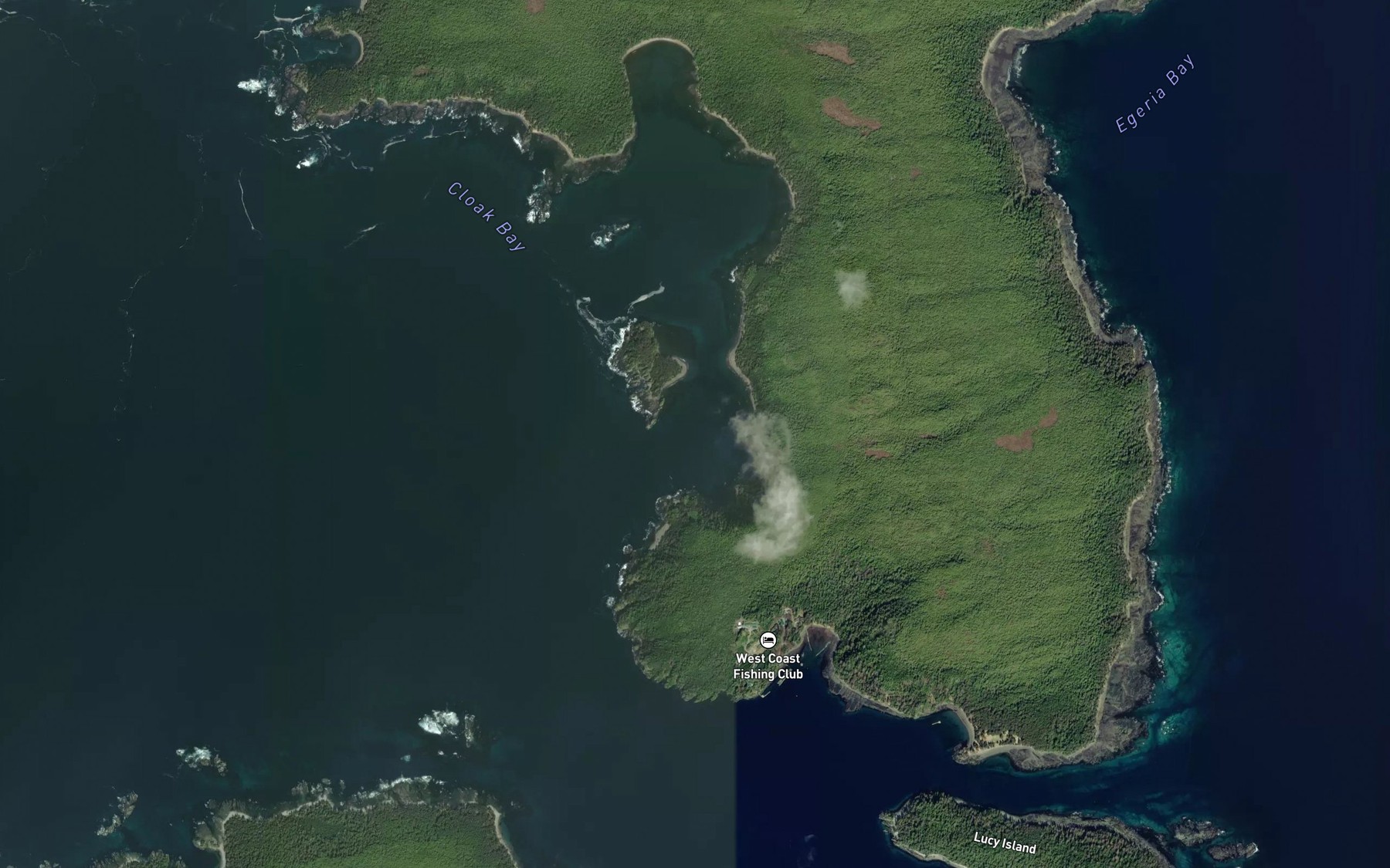 Satellite map of the Kusgwai Passage