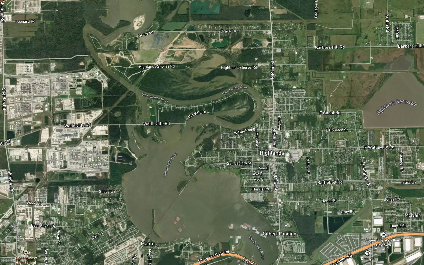 Satellite map of the Bird Lake