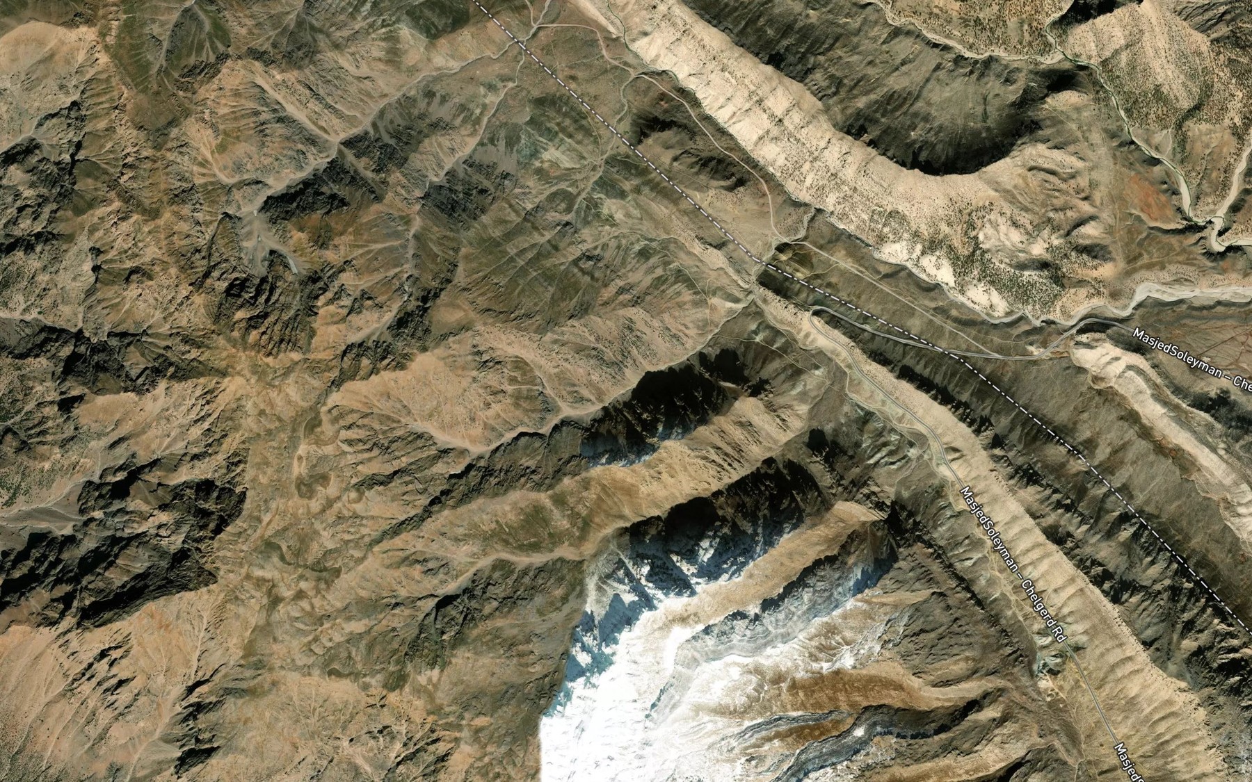 Satellite map of the Tang-e Turak