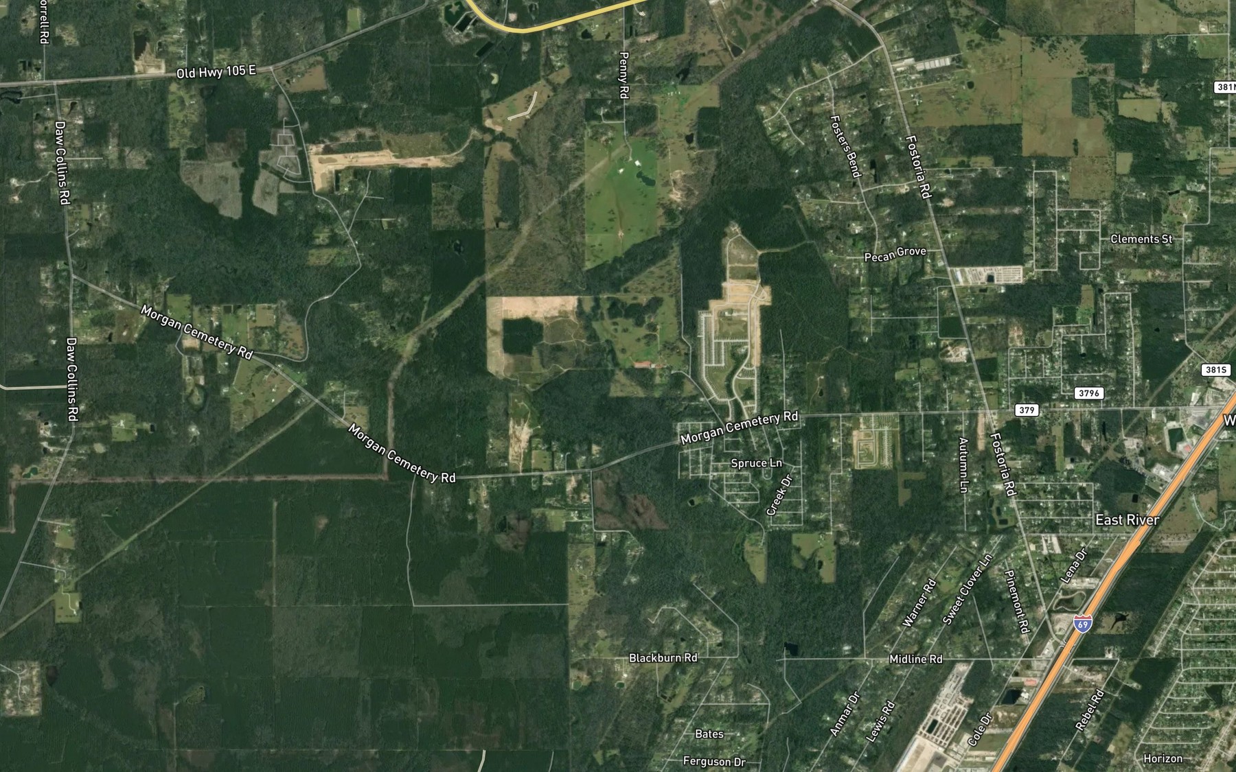 Satellite map of the Red Branch