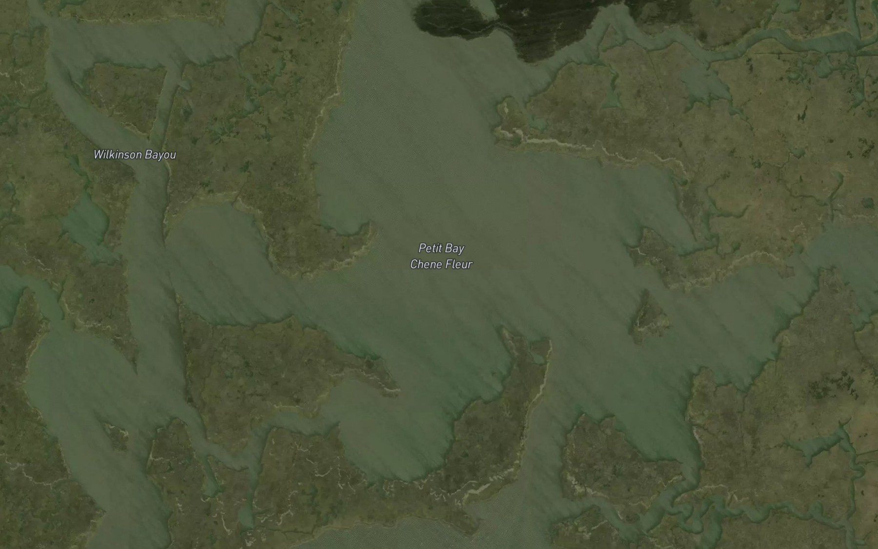 Satellite map of the Petit Bay Chene Fleur