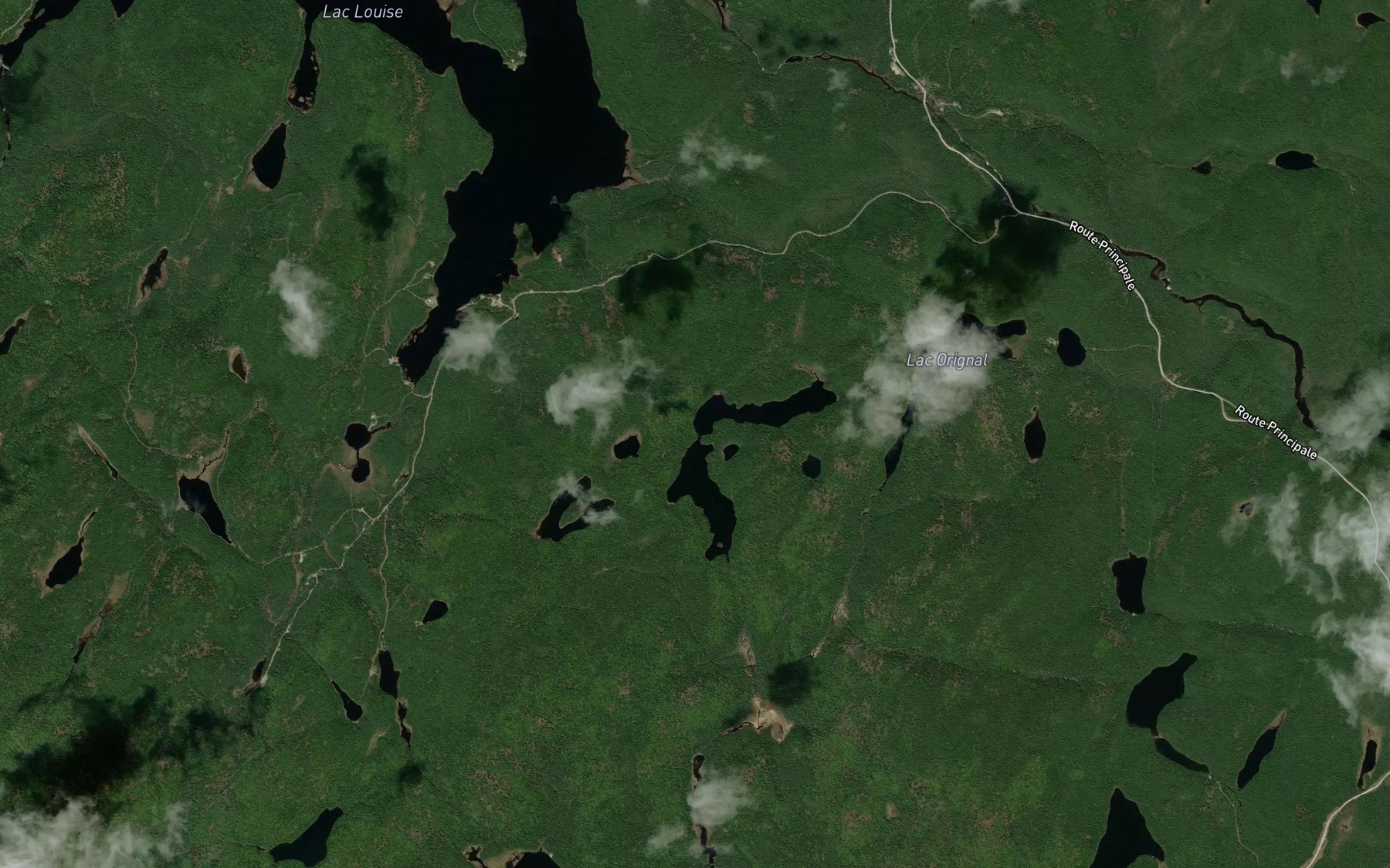 Satellite map of the Lacs Siamois