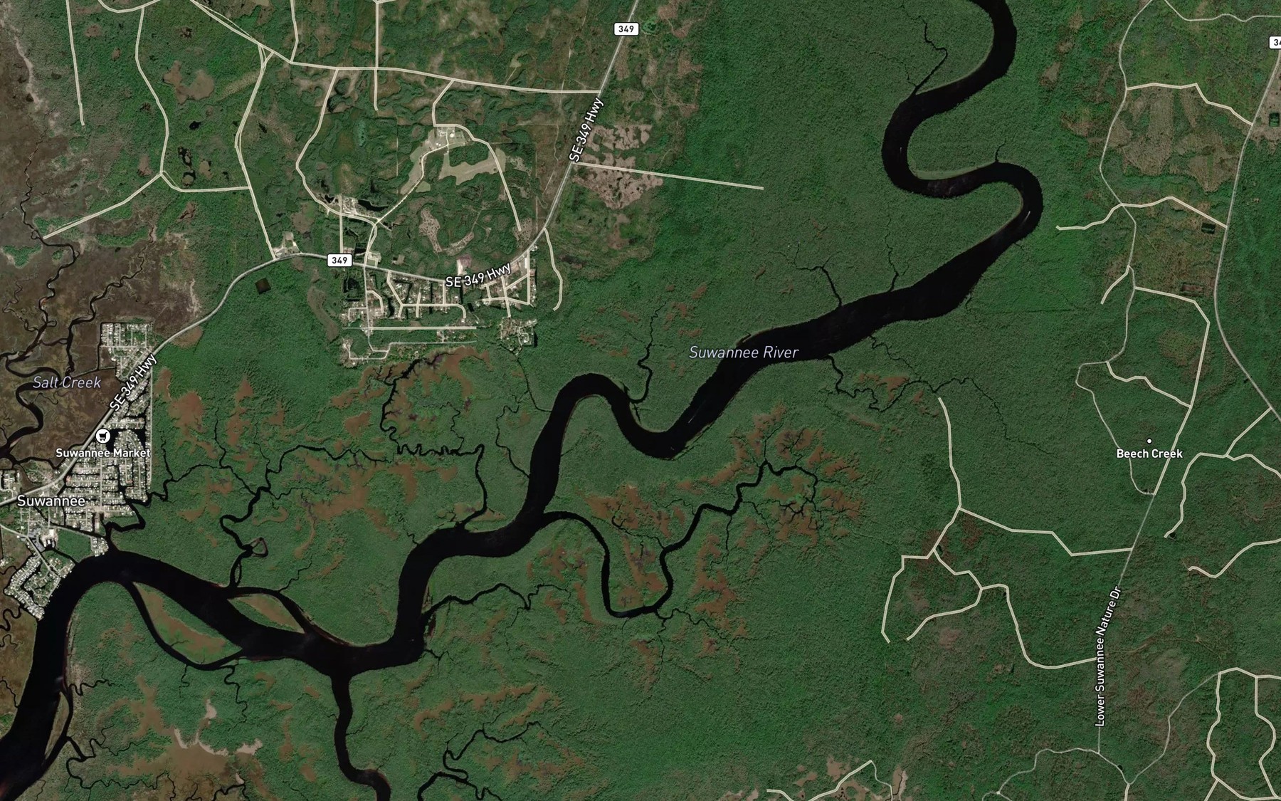 Satellite map of the Wisher Creek