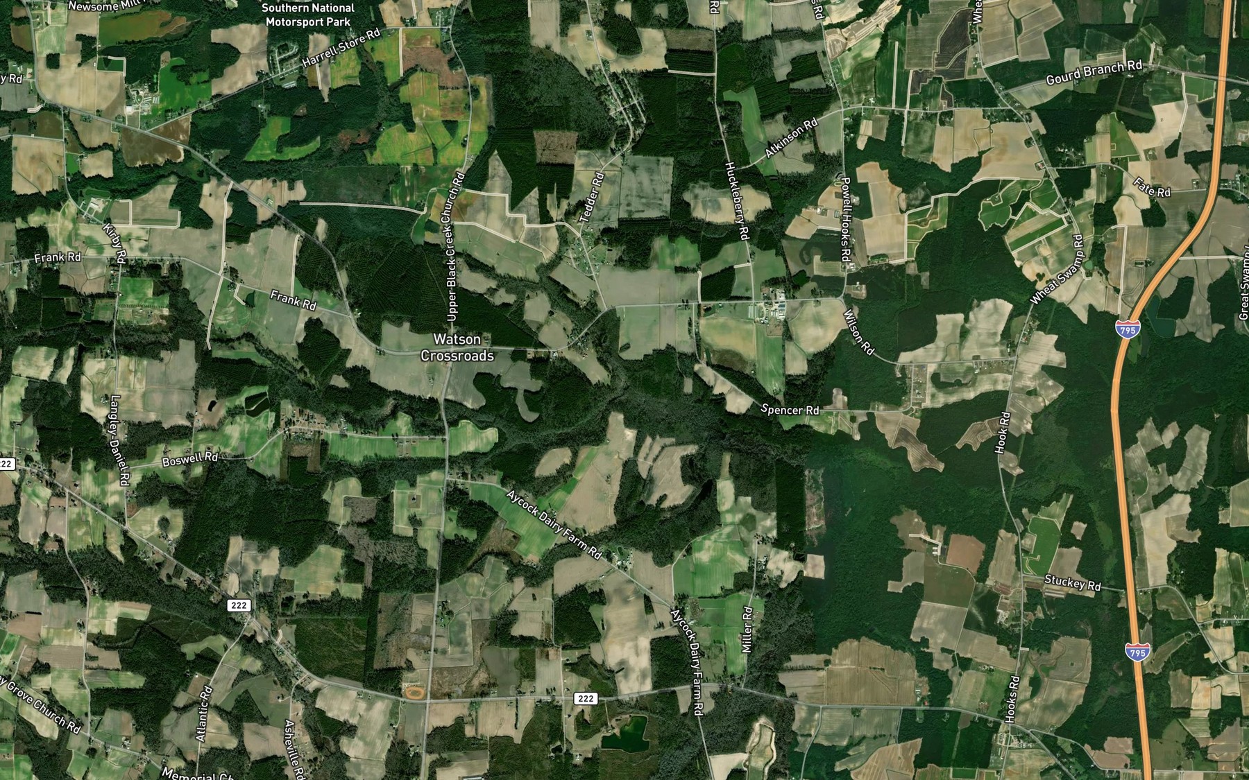 Satellite map of the White Oak Swamp