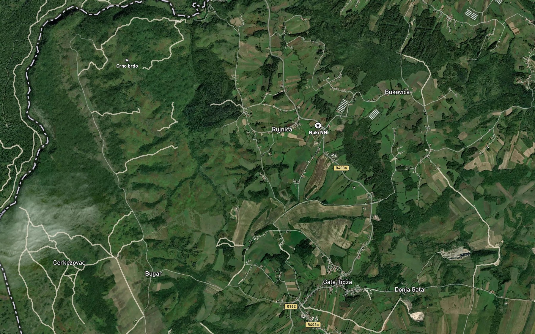 Satellite map of the Bent