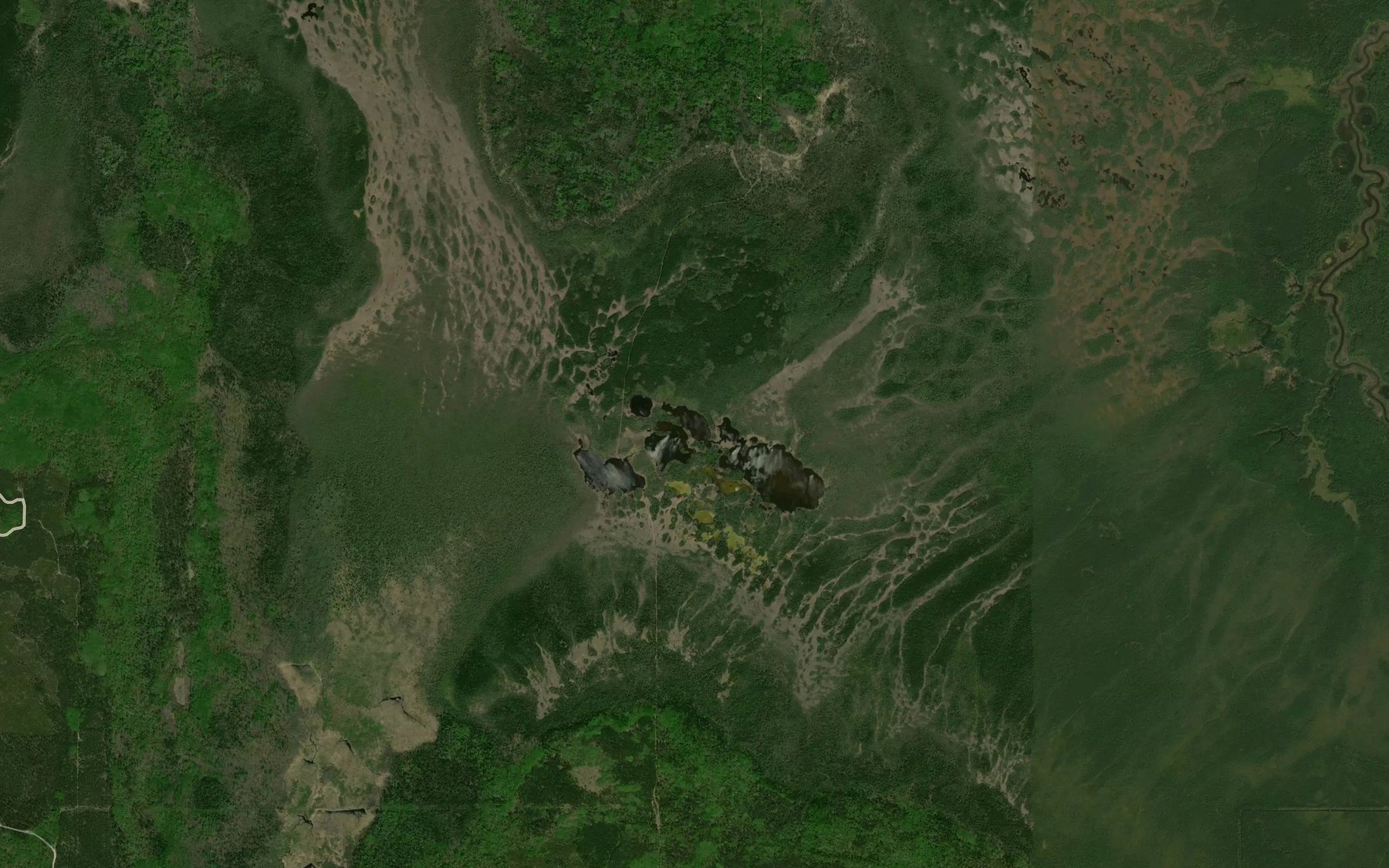 Satellite map of the Isbister Lakes
