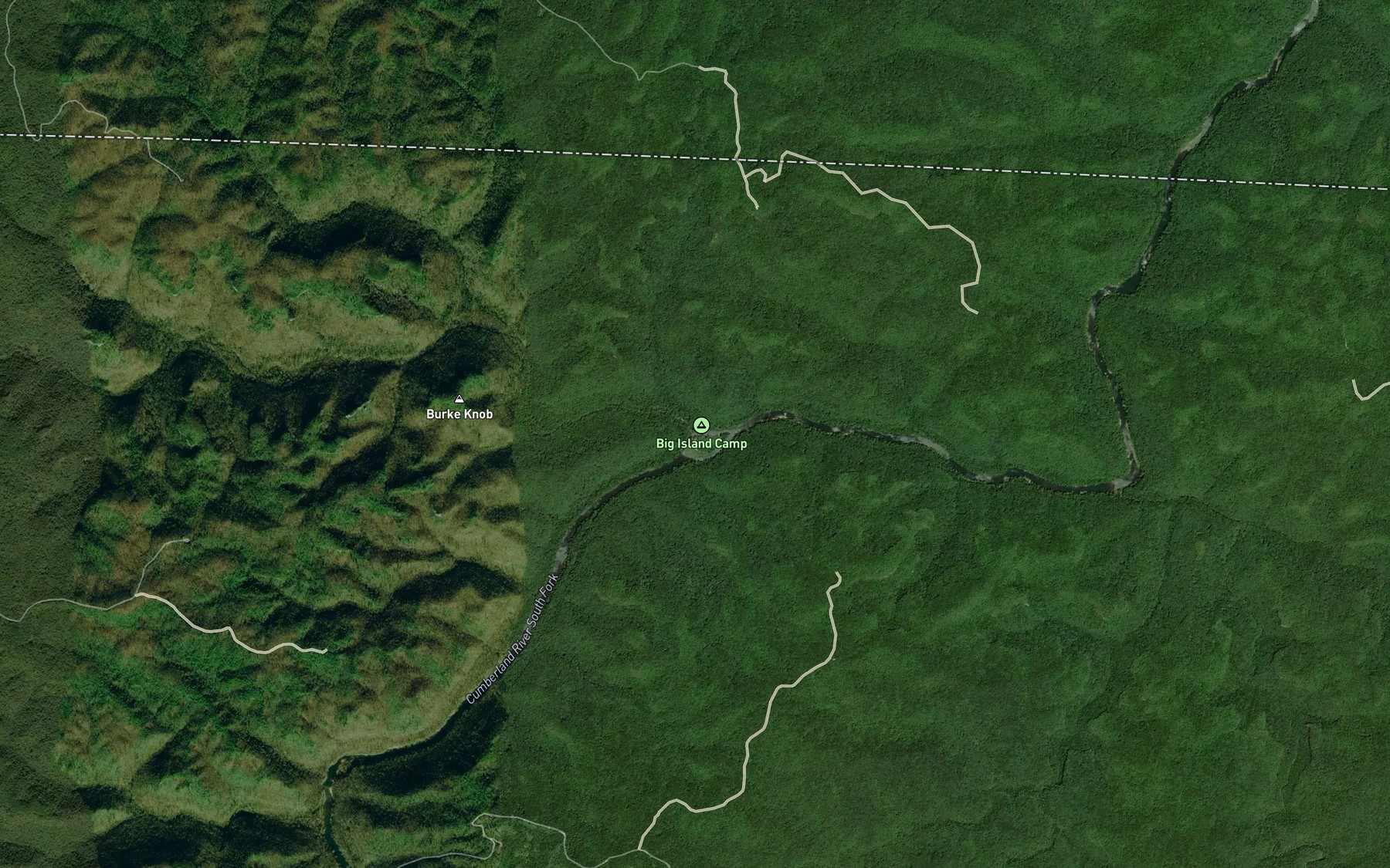 Satellite map of the No Business Creek