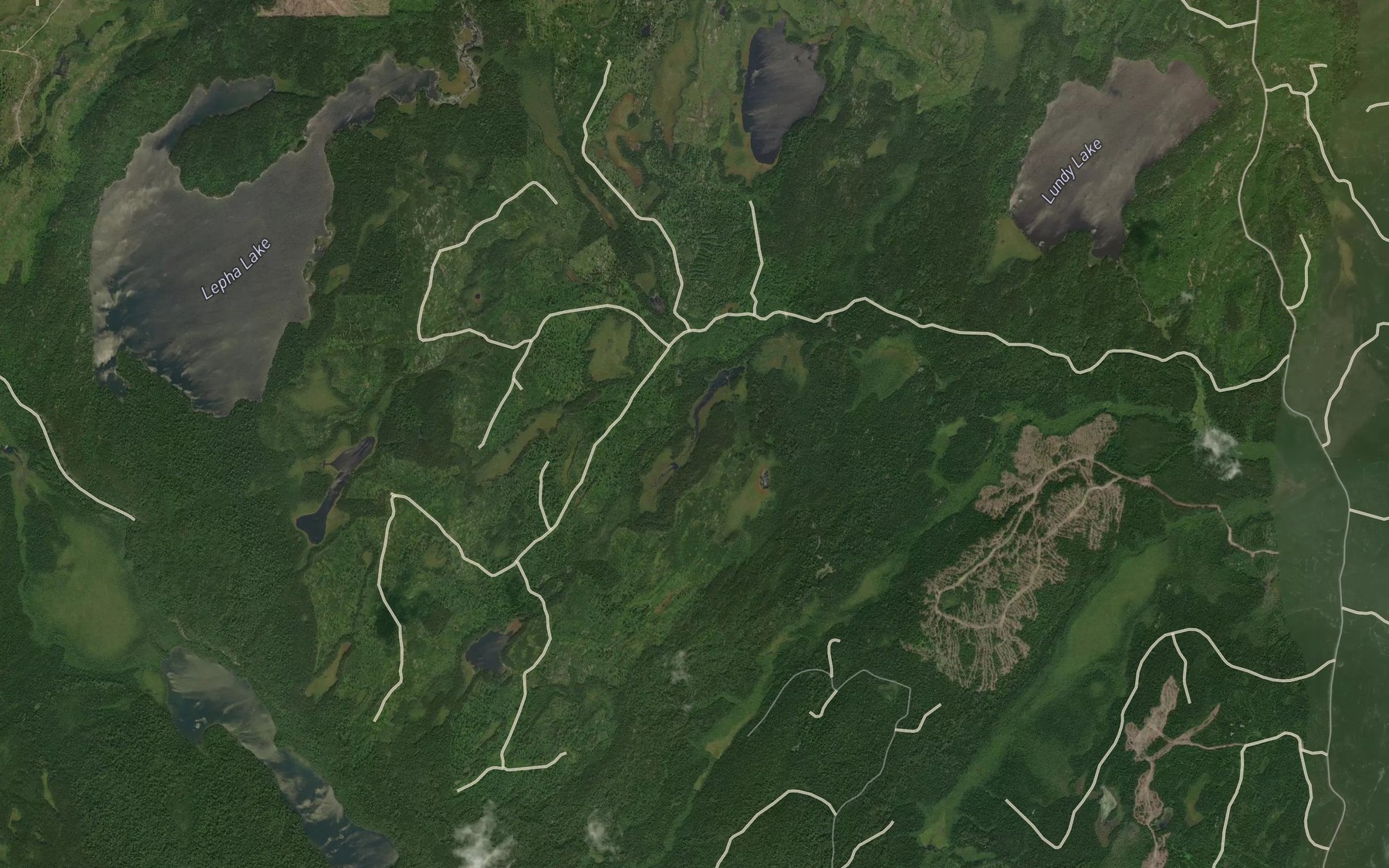 Satellite map of the Leacock Lake