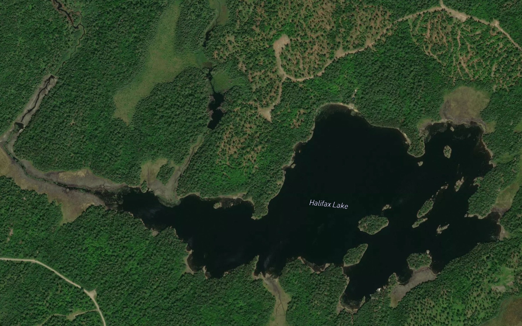 Satellite map of the Halifax Lake