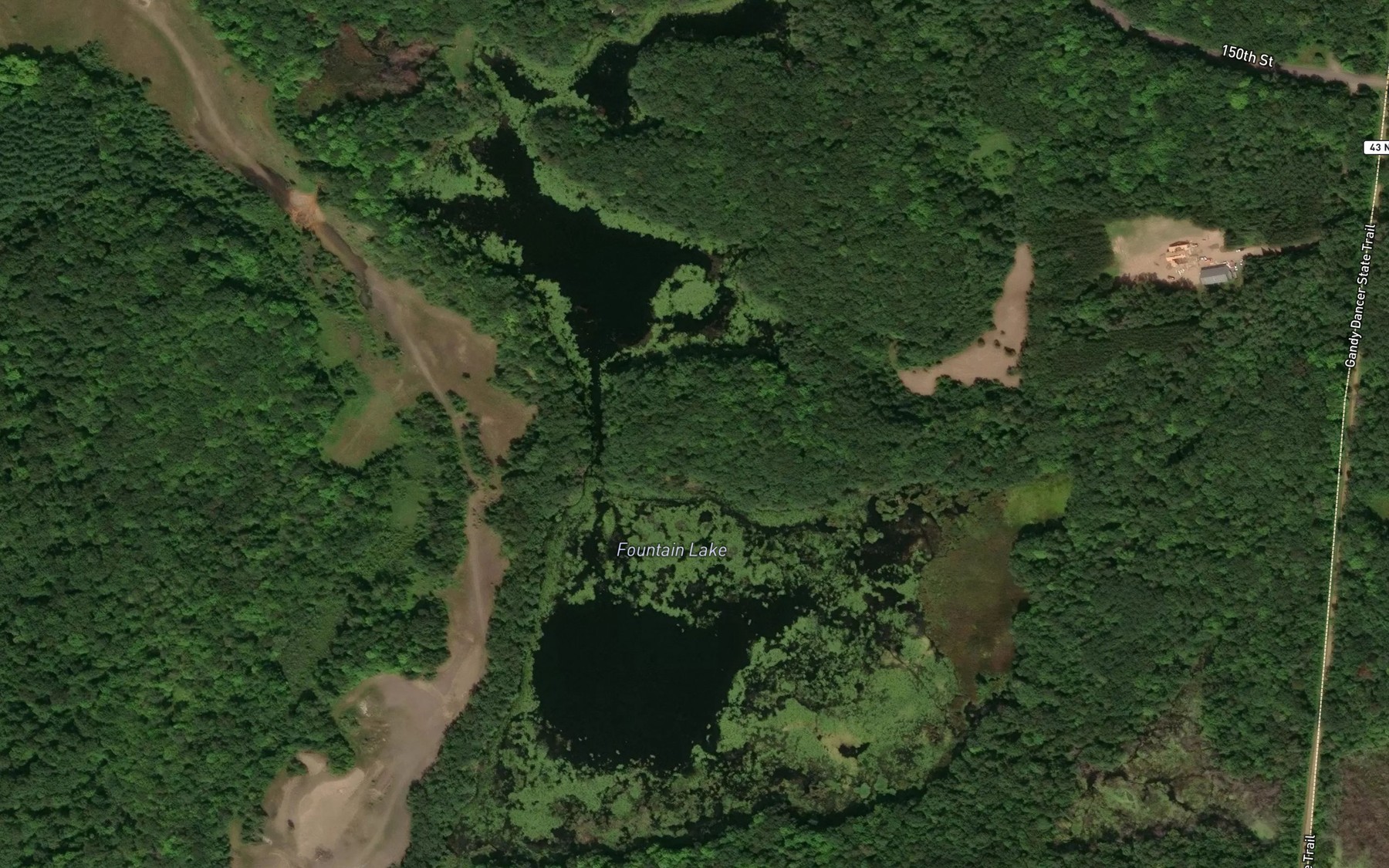 Satellite map of the Fountain Lake