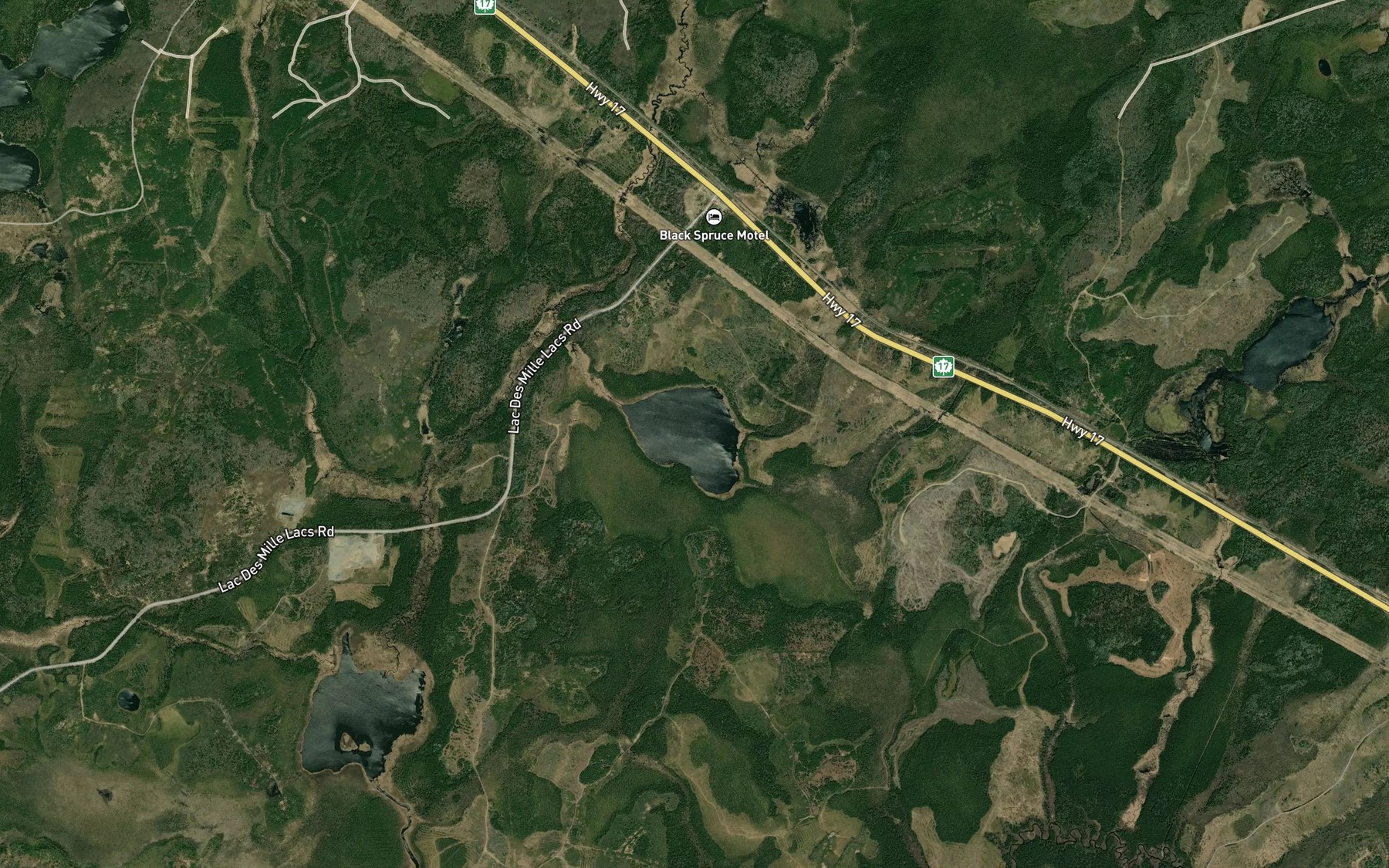 Satellite map of the Cabin Lake