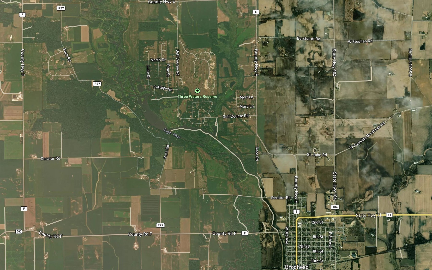 Satellite map of the Norwegian Creek