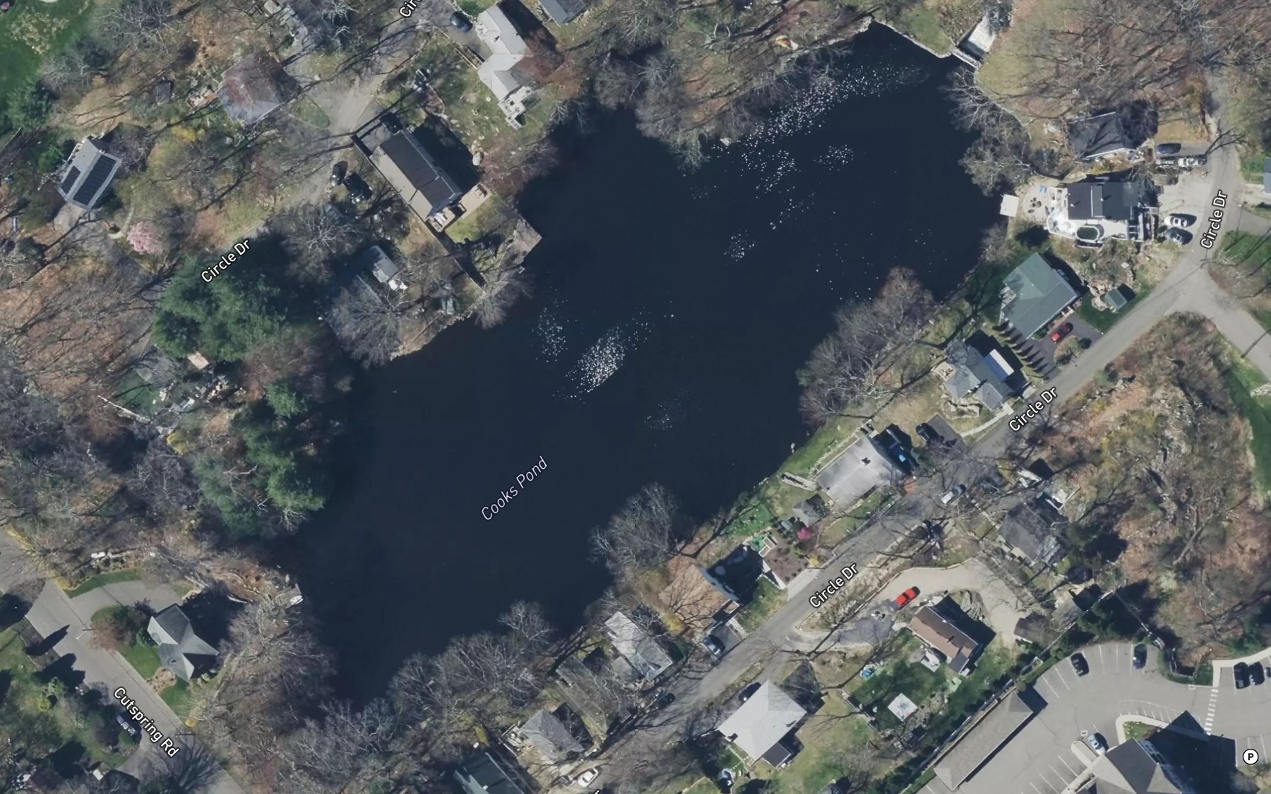 Satellite map of the Cooks Pond
