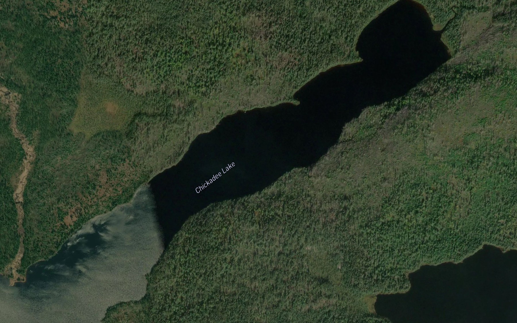 Satellite map of the Chickadee Lake