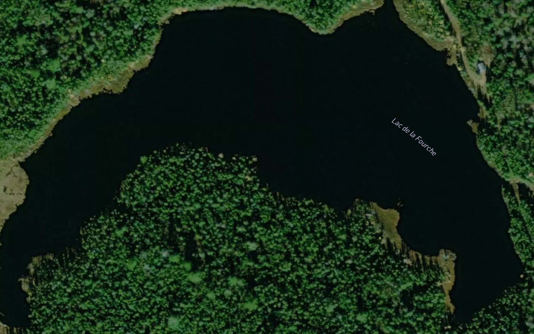 Satellite map of the Lac de la Fourche