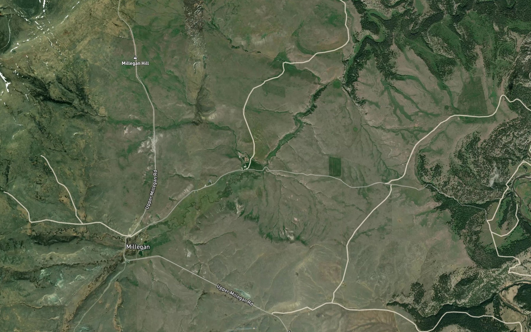 Satellite map of the Spring Creek