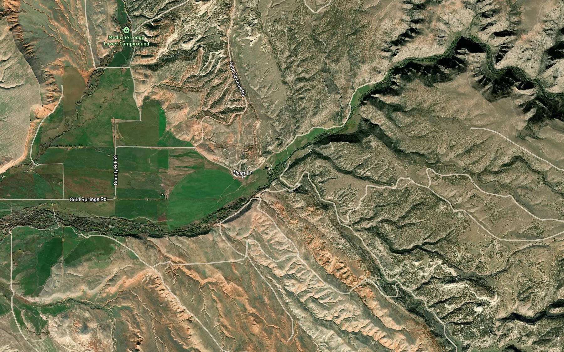 Satellite map of the Luman Creek