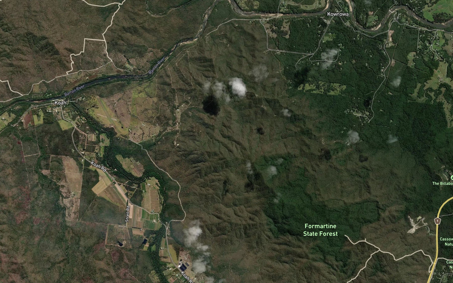 Satellite map of the Clohesy River