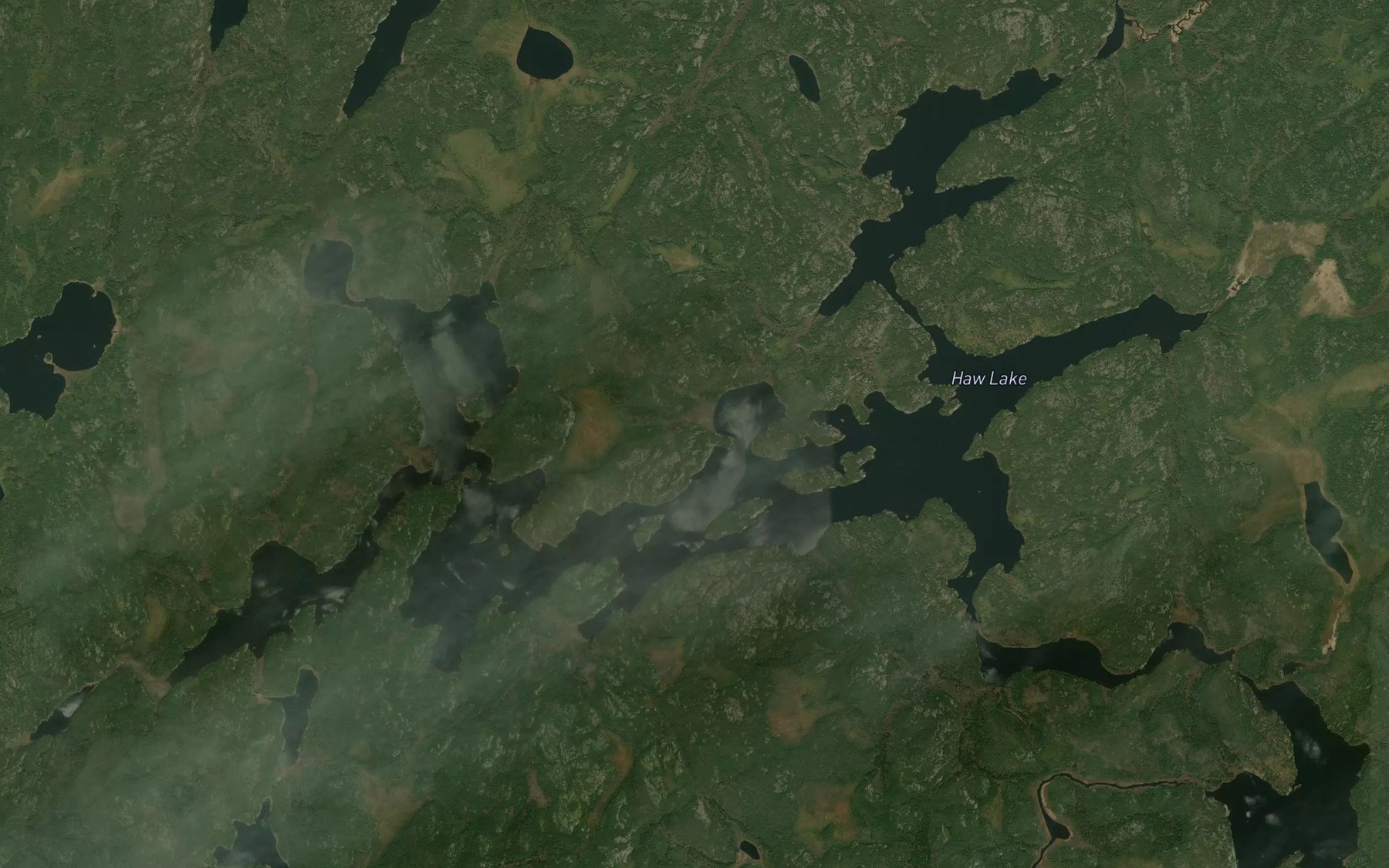 Satellite map of the Haw Lake