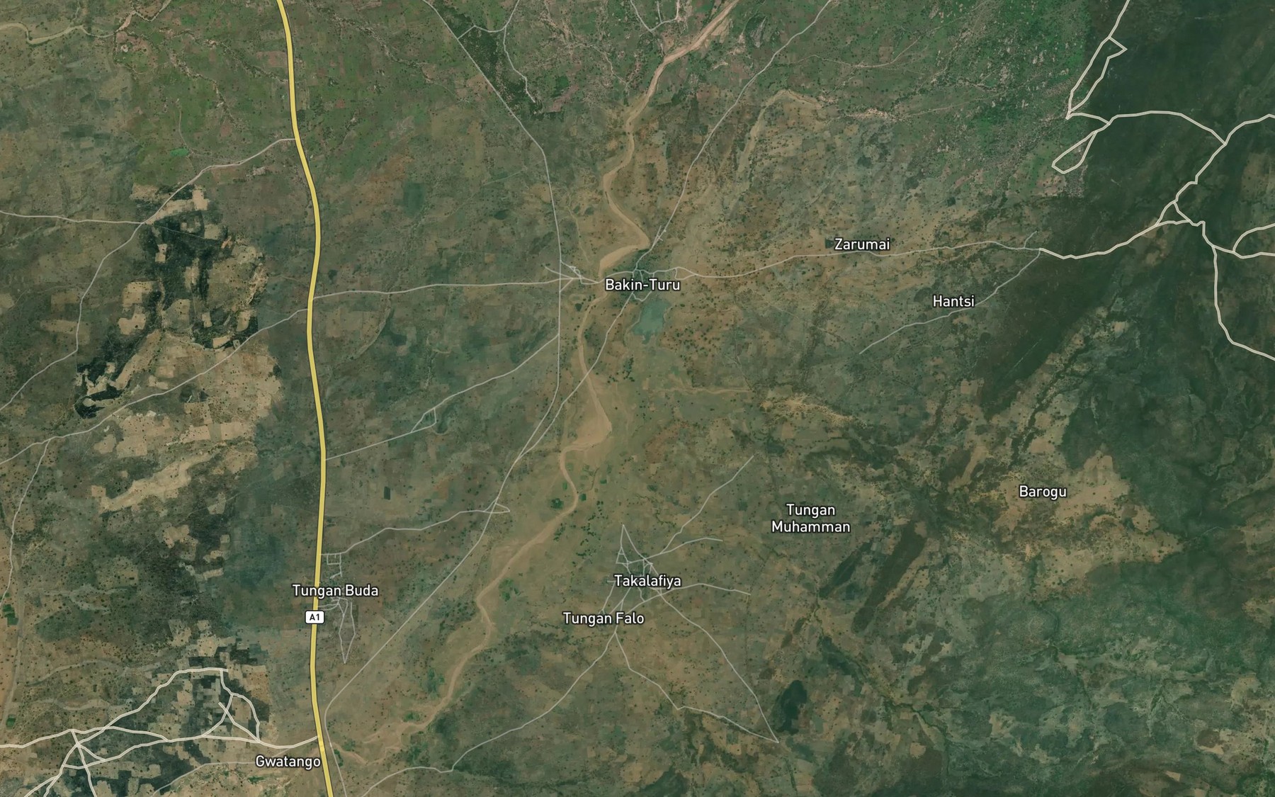Satellite map of the River Bakin Turu