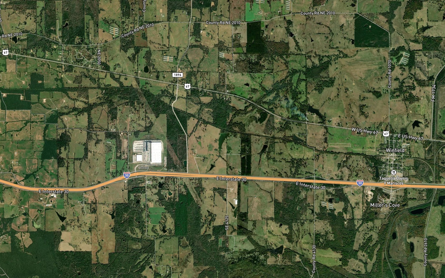 Satellite map of the Deal Lake