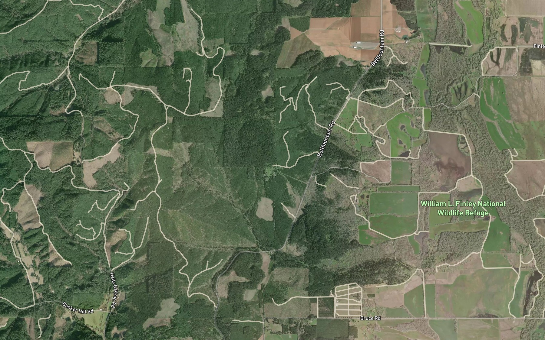 Satellite map of the Hull Spring